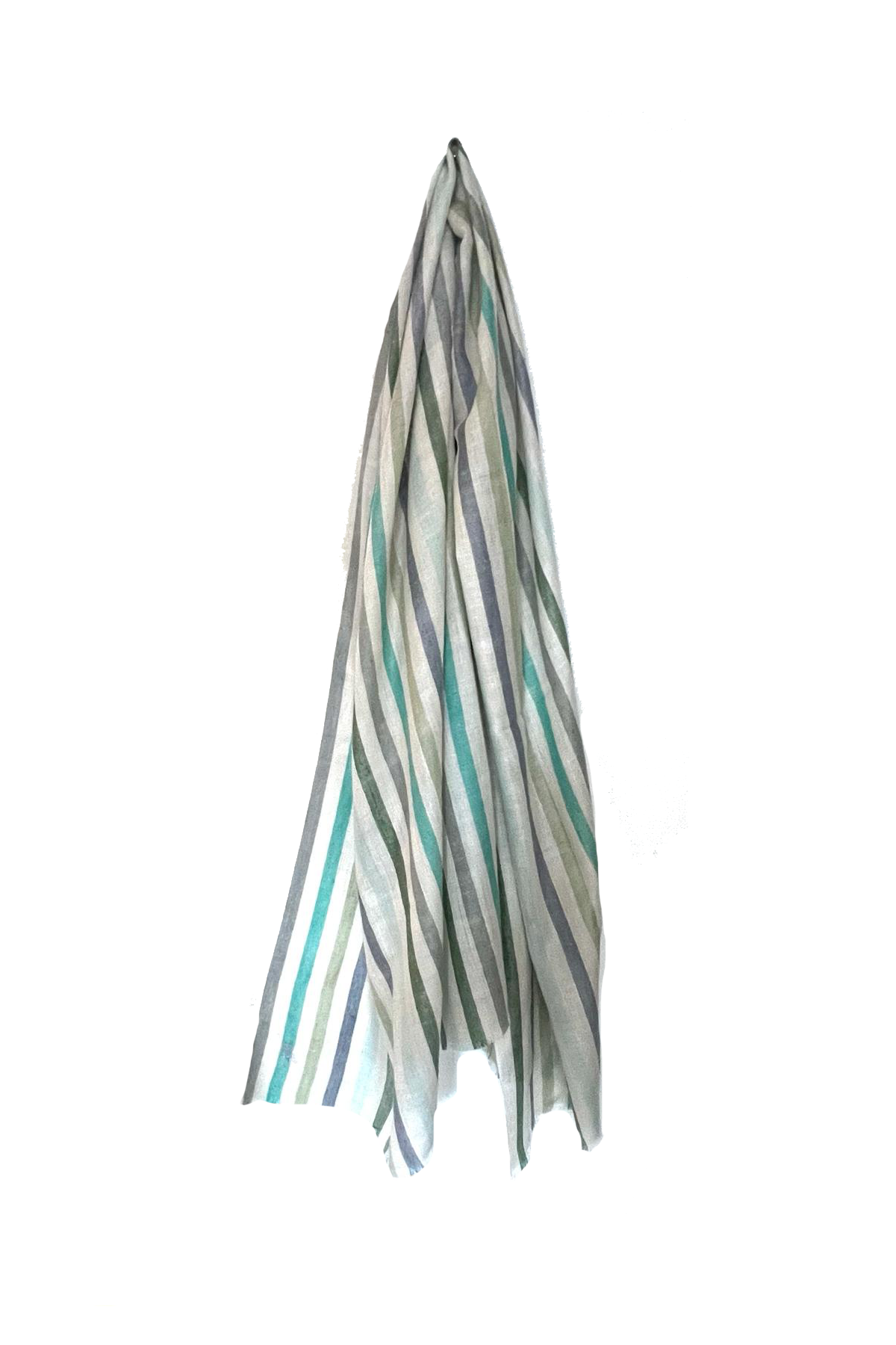 Multi Stripe Pashmina Shawl - Aqua Stripe