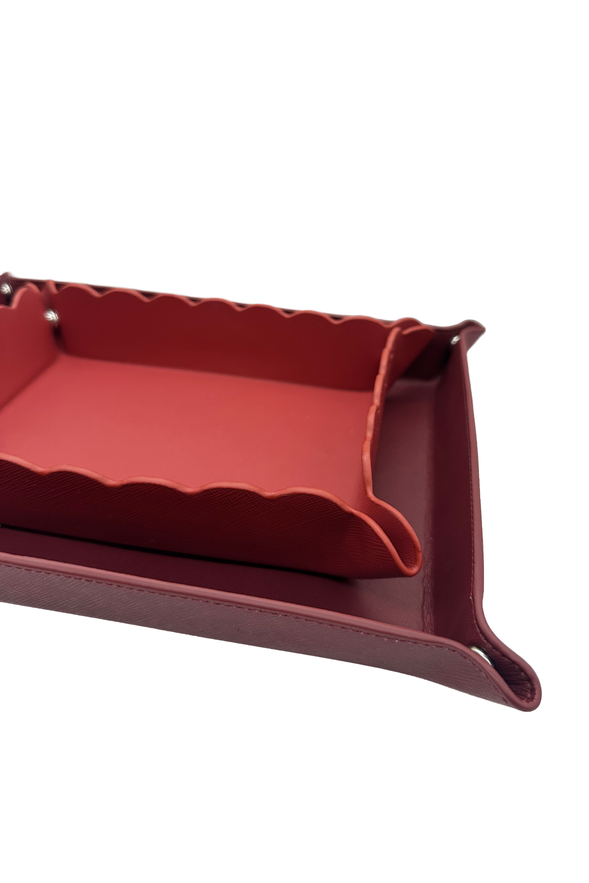 Large Leather Tray - Dark Red