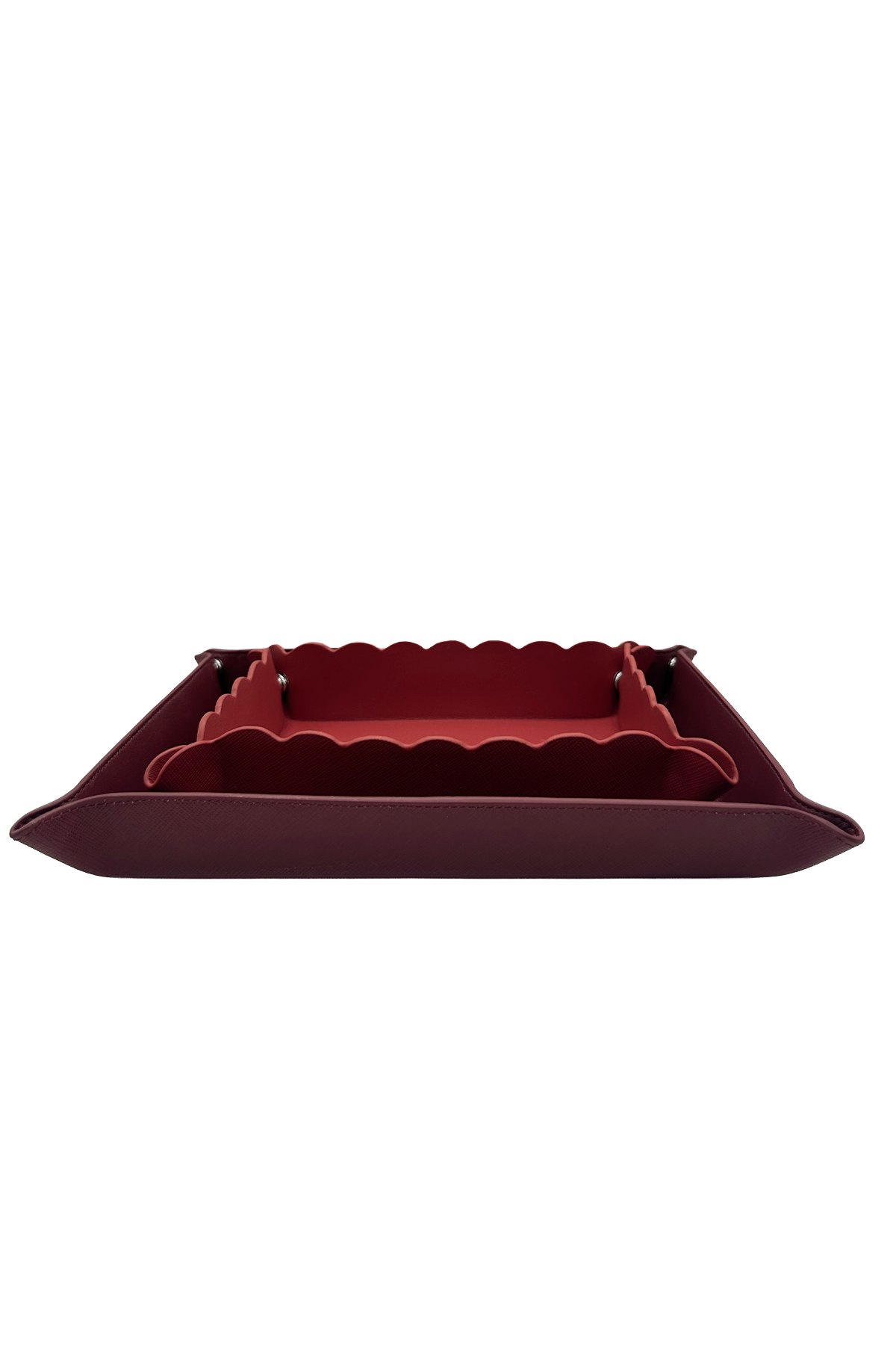 Large Leather Tray - Dark Red