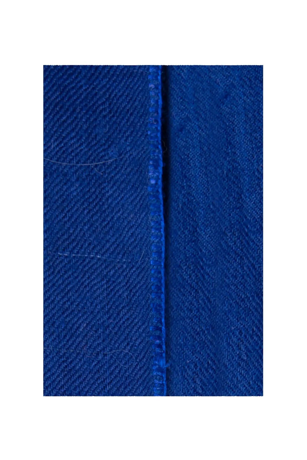 Classic Embroidered Edge Cashmere Pashmina Shawl - Electric Blue Debonnaire