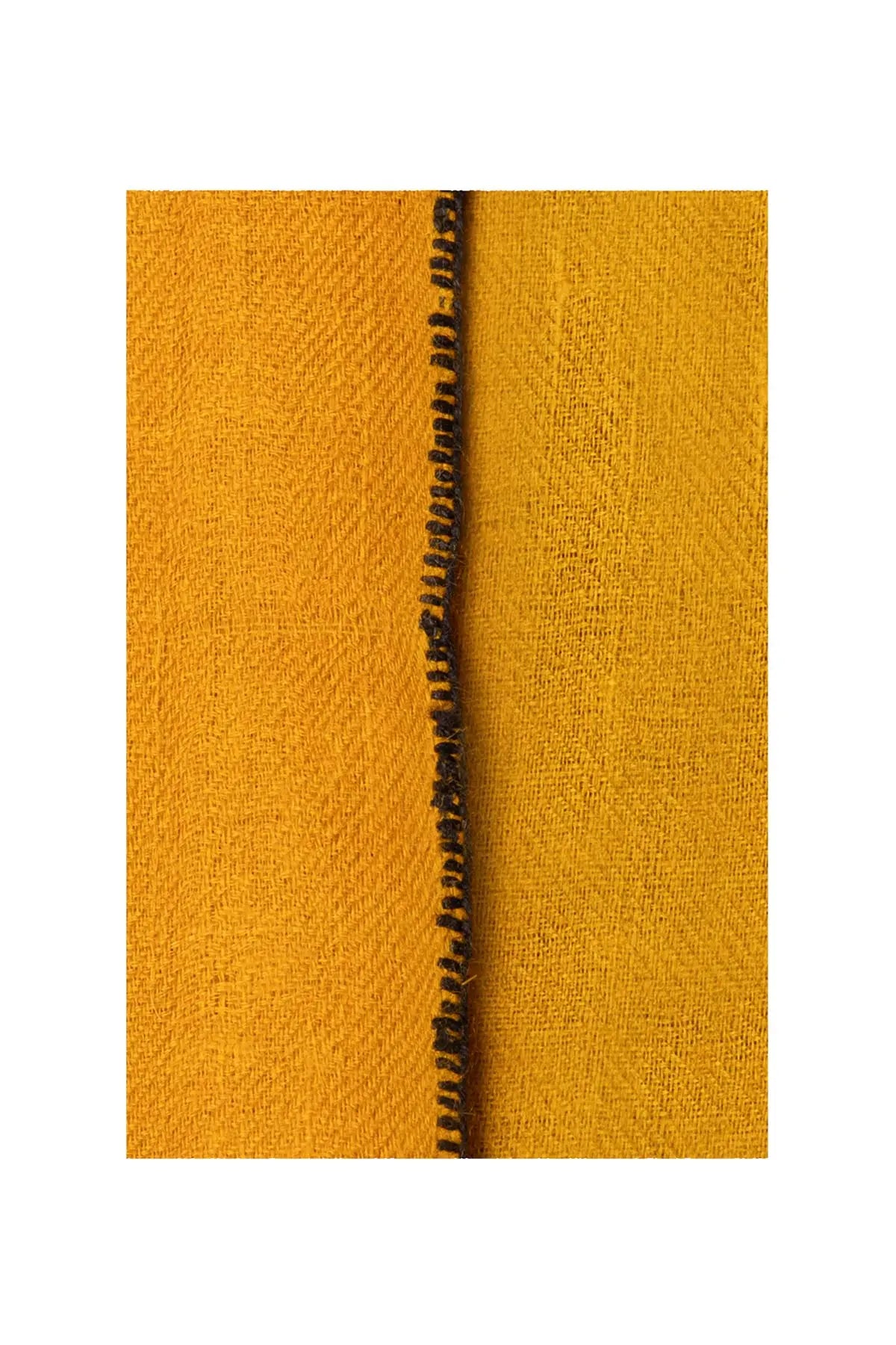 Classic Embroidered Edge Cashmere Pashmina Shawl - Yellow Debonnaire