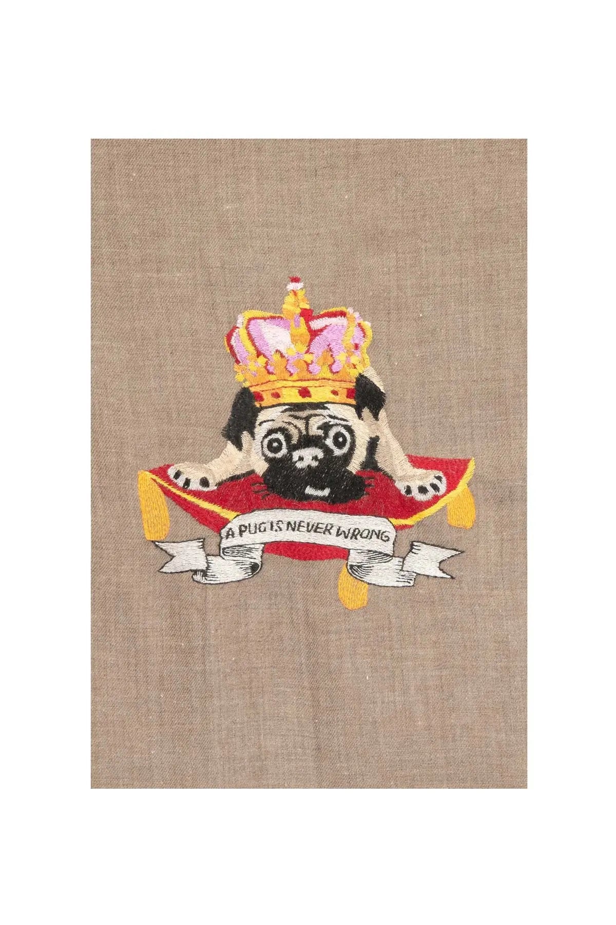 Pug Pashmina Shawl - Natural Debonnaire