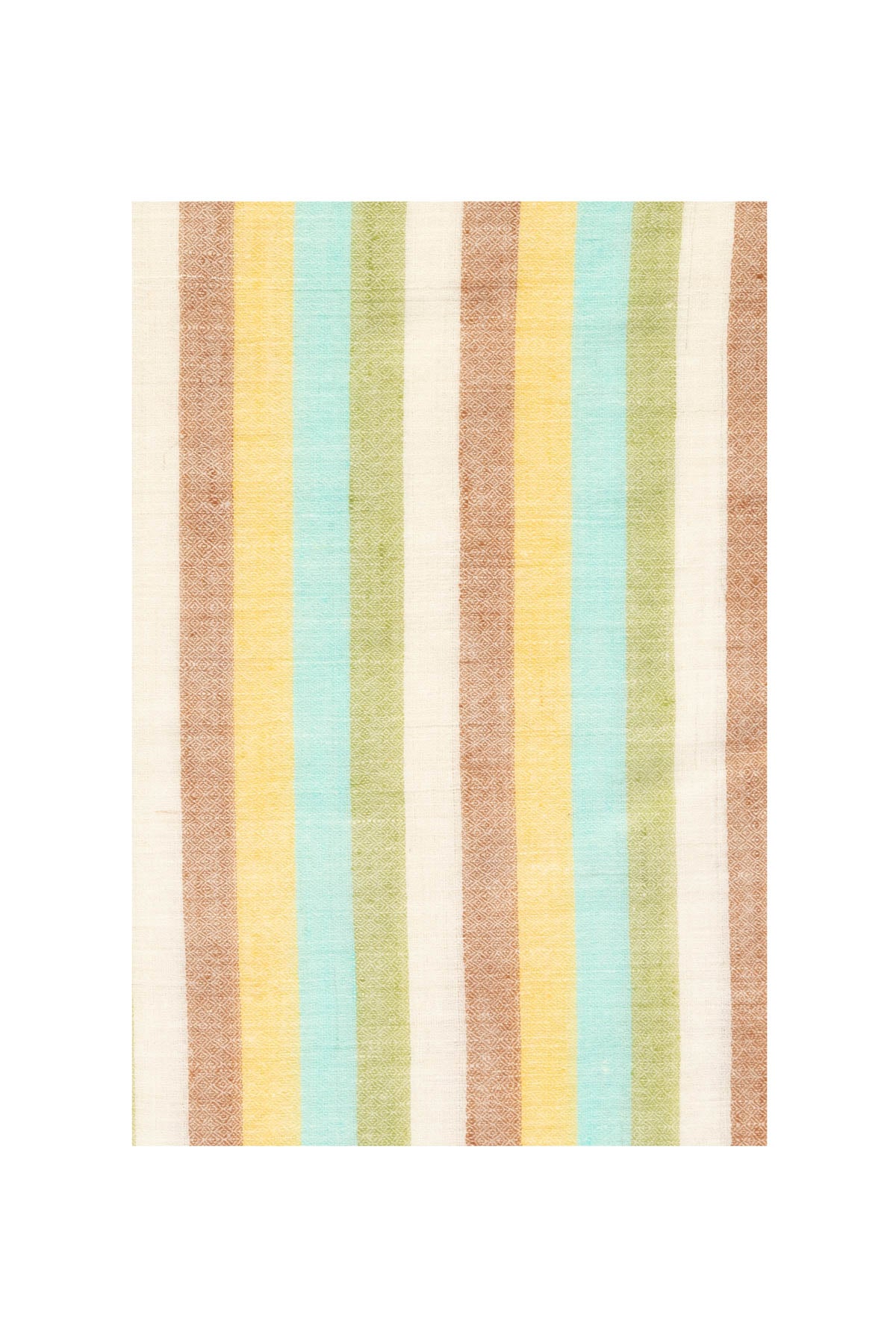Multi Stripe Pashmina Shawl - Brown, Yellow, Blue, Green
