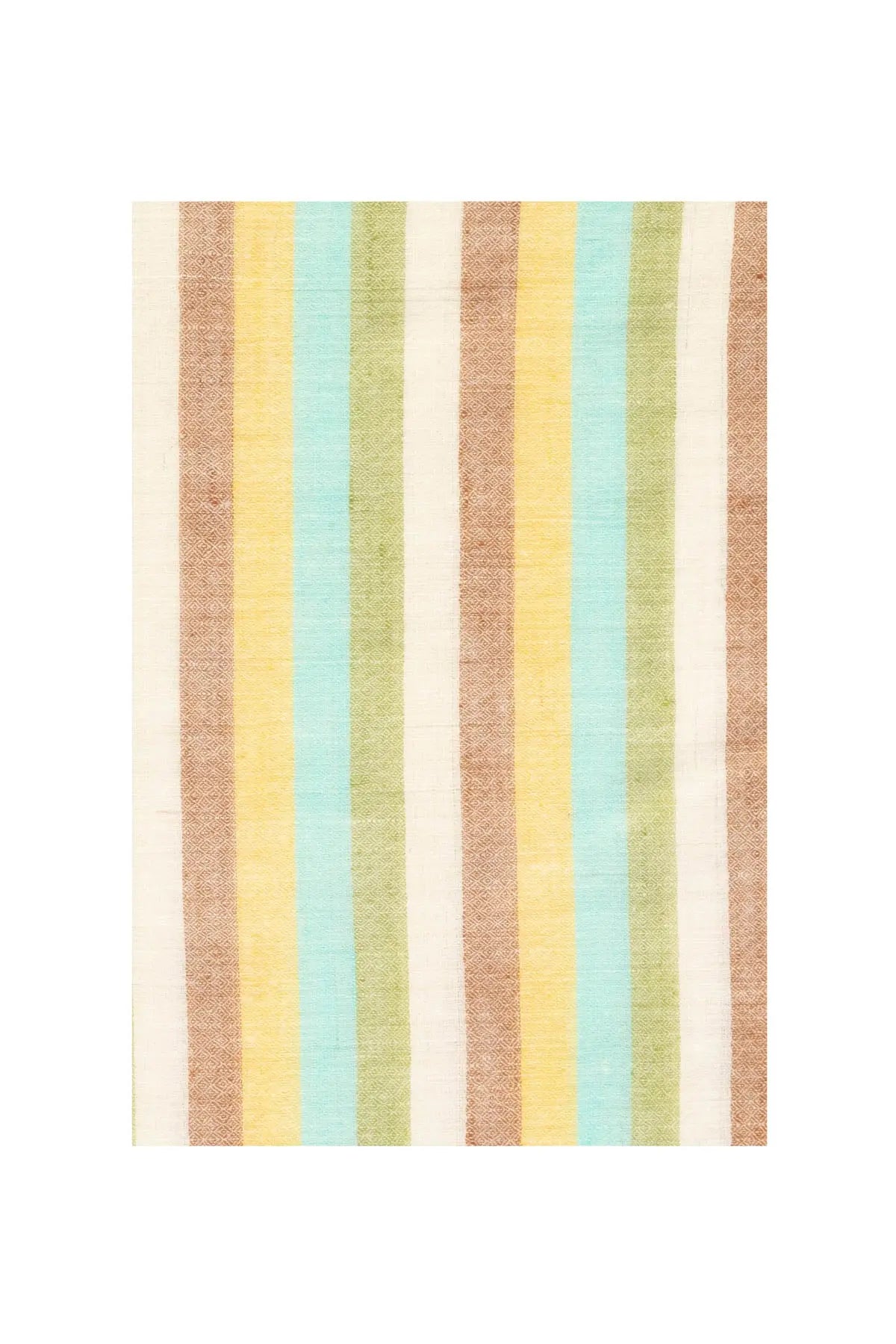 Multi Stripe Pashmina Shawl - Brown, Yellow, Blue, Green Debonnaire