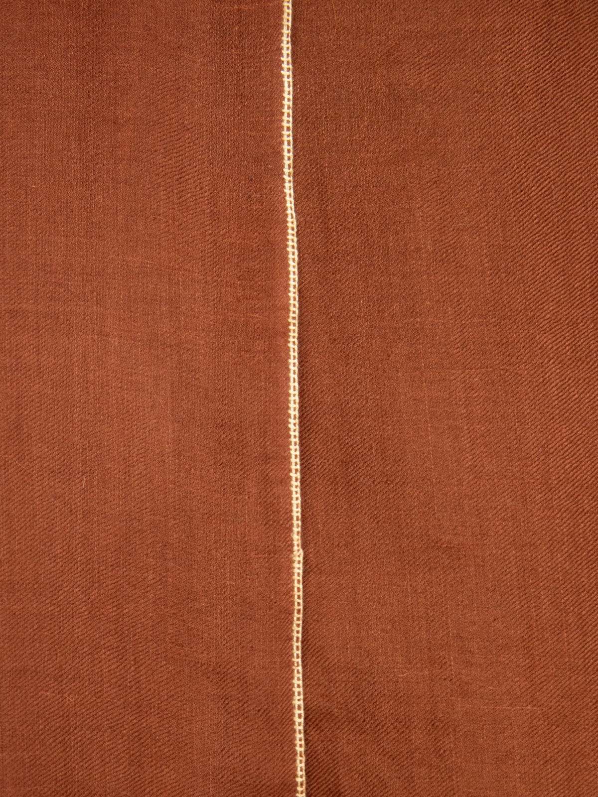 Classic Embroidered Edge Cashmere Pashmina Shawl - Chocolate