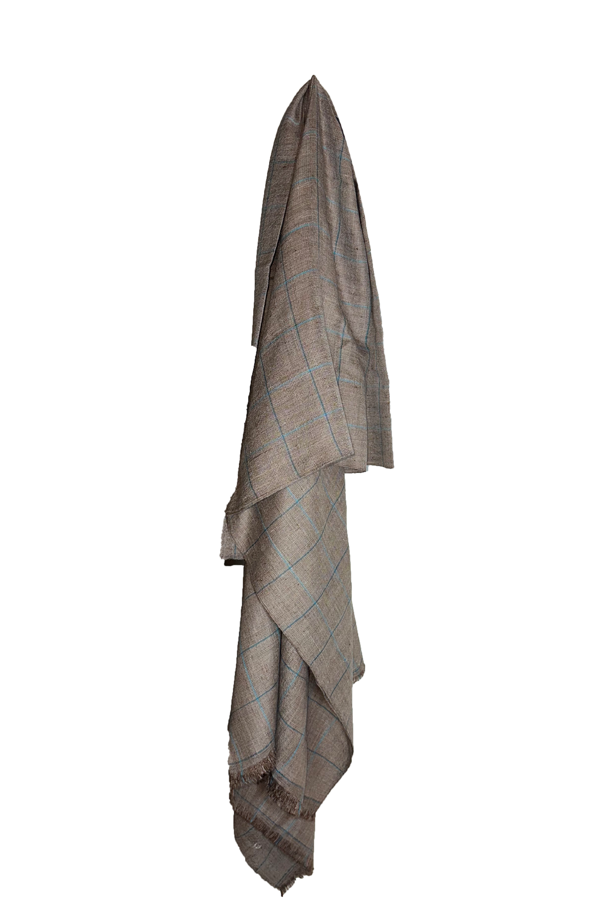 Tweed pashmina shawl - Natural hunting check
