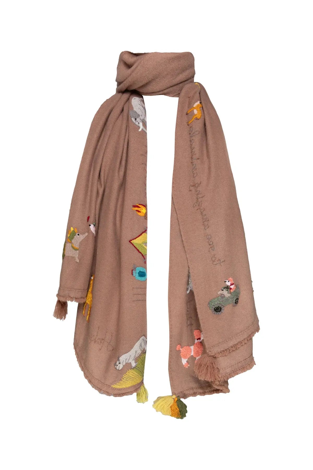Safari Holiday Shawl - Light Brown The Holy Goat