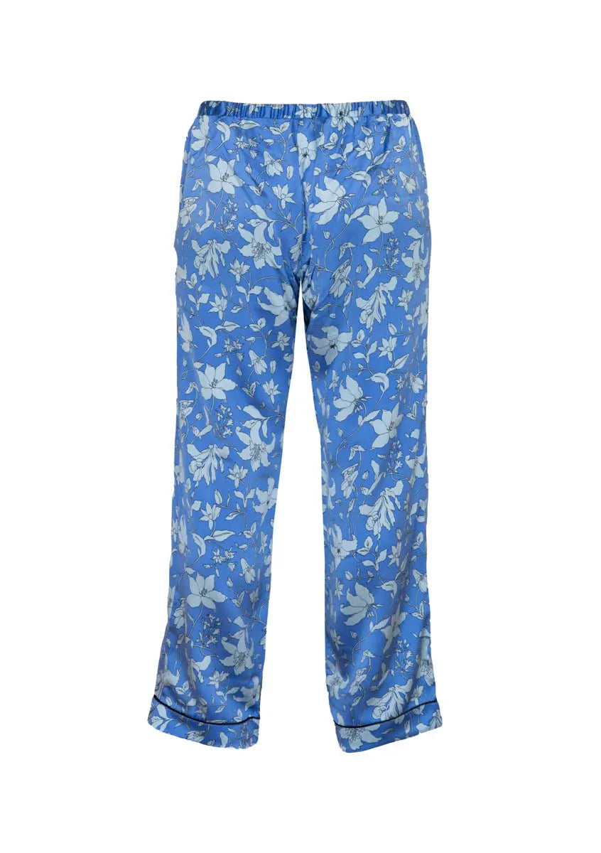 Blue Floral Chantal Pants Morgan Lane
