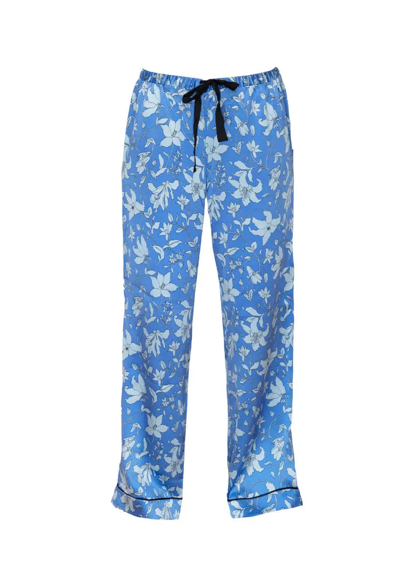 Blue Floral Chantal Pants Morgan Lane