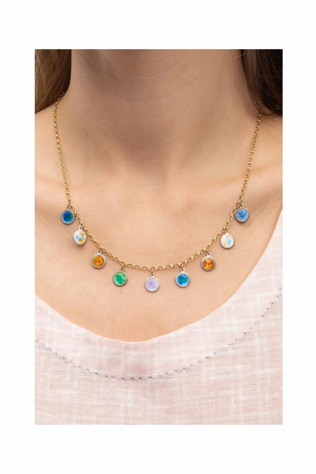 Enamel Medallion Necklace Tara Turner