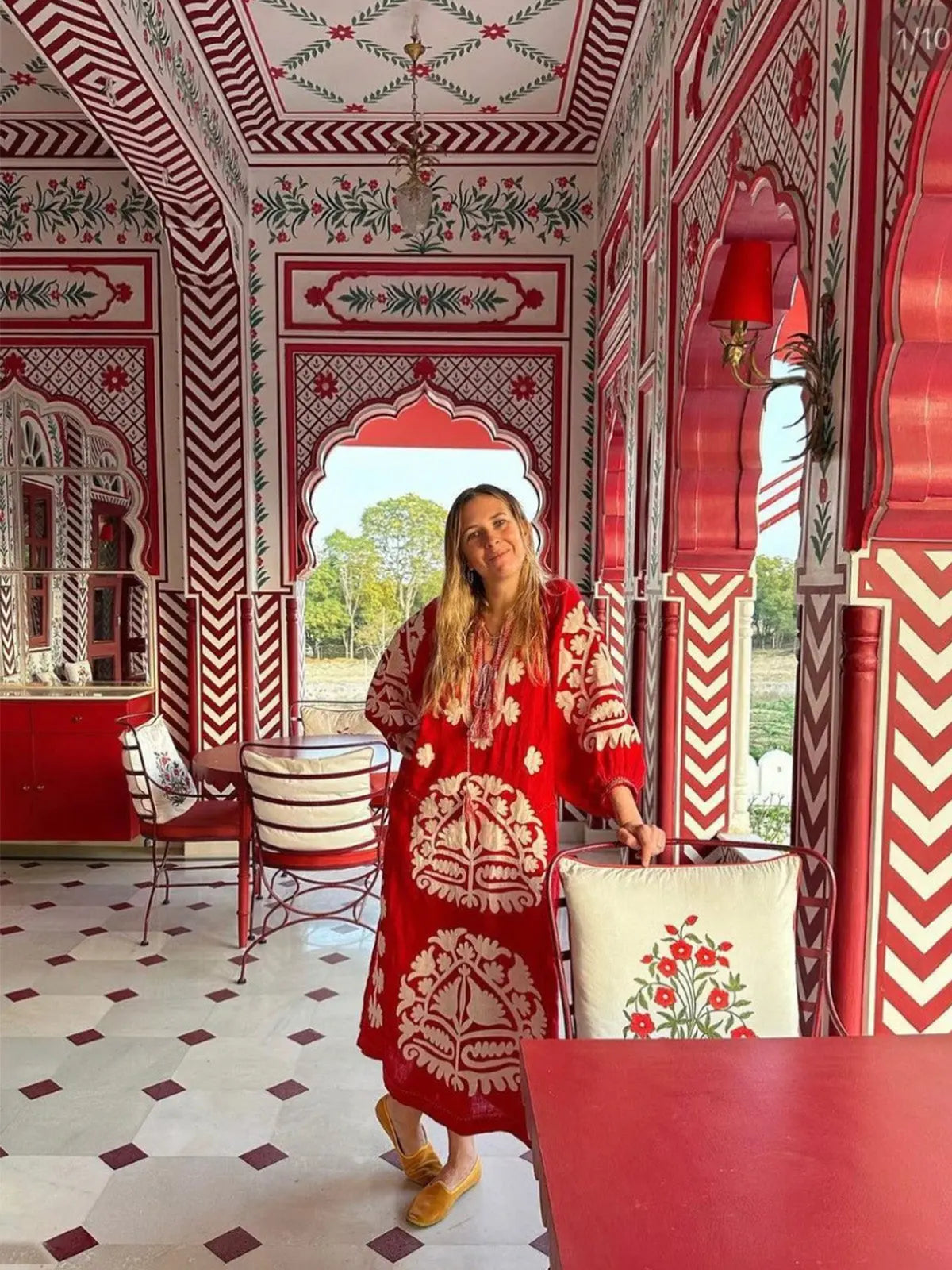 Shalimar Dress - Red & White Vita Kin