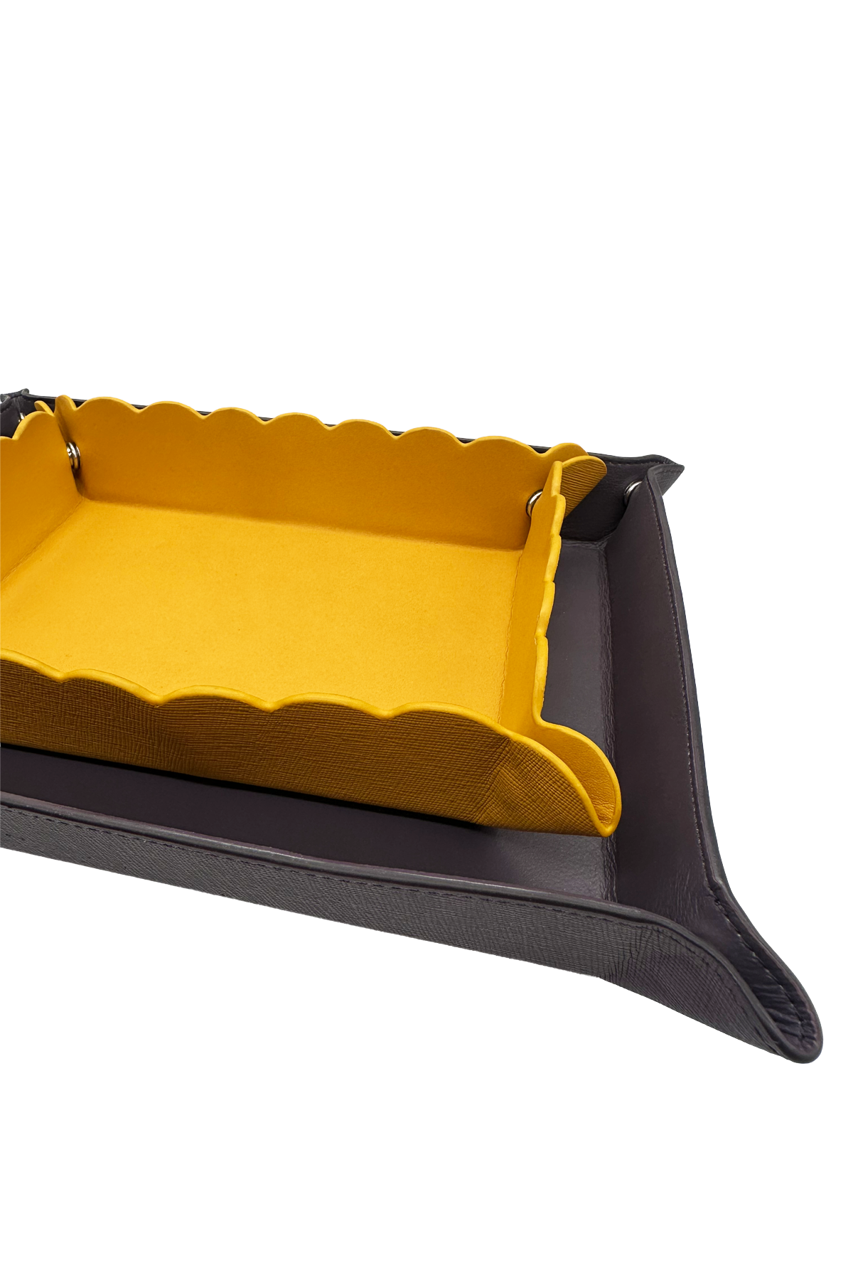 Large Leather Tray - Aubergine