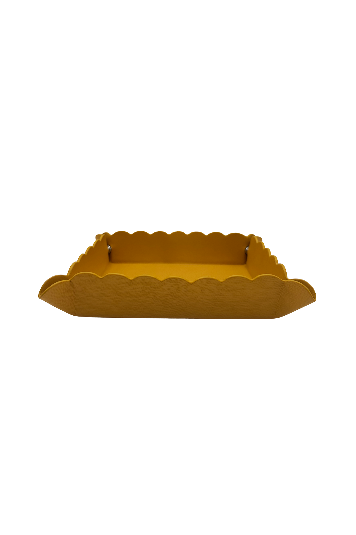 Small Scallop Leather Tray - Sunflower Yellow
