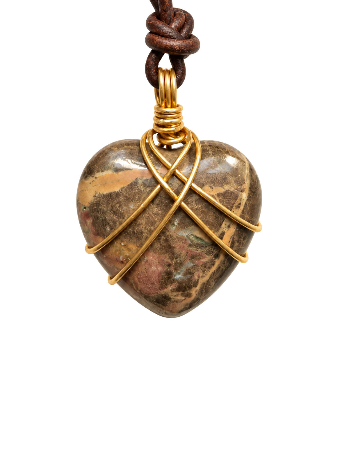 Brown Onyx Heart Pendant