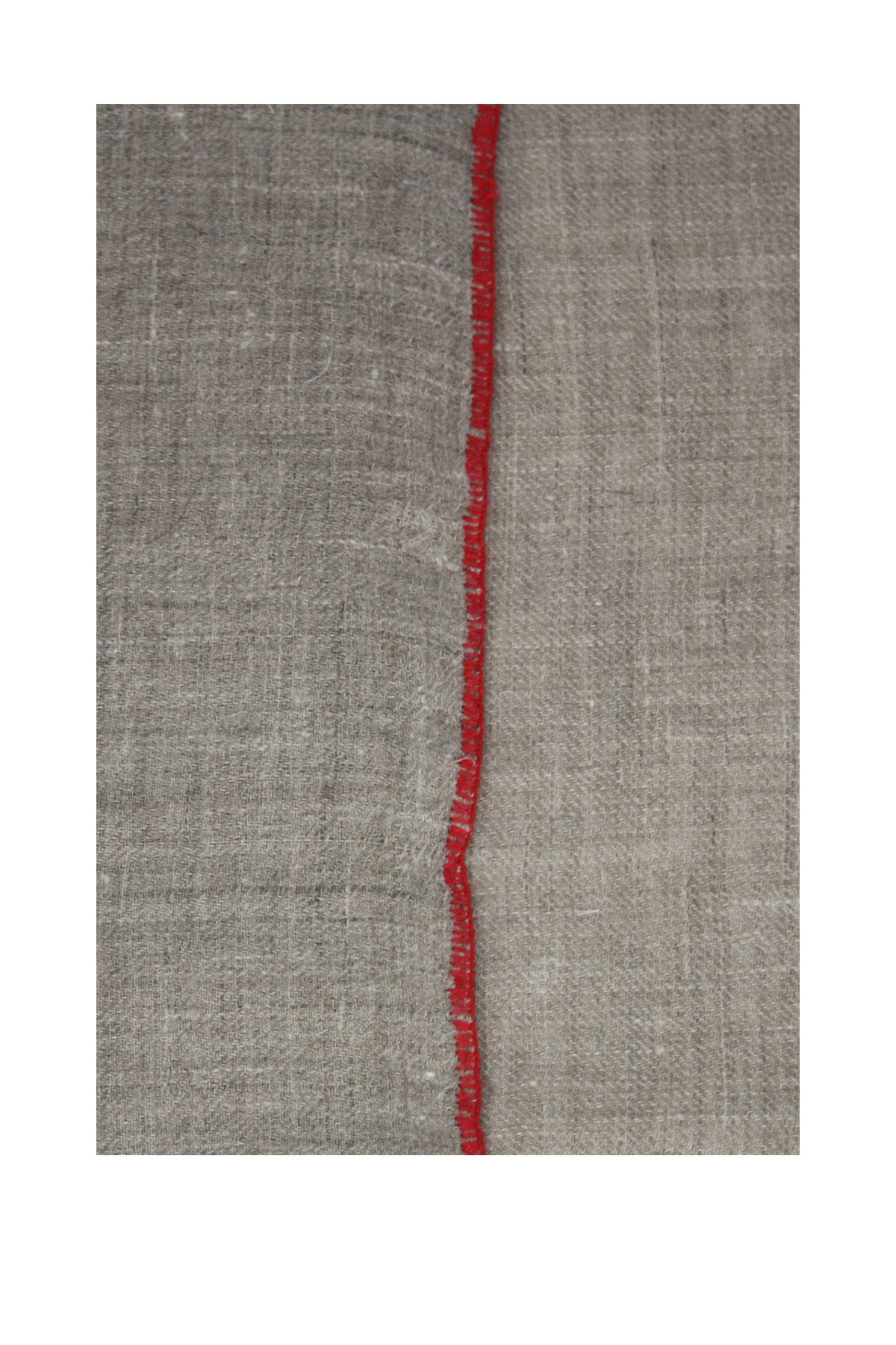 Classic Embroidered Edge Cashmere Pashmina Shawl - Natural / Red