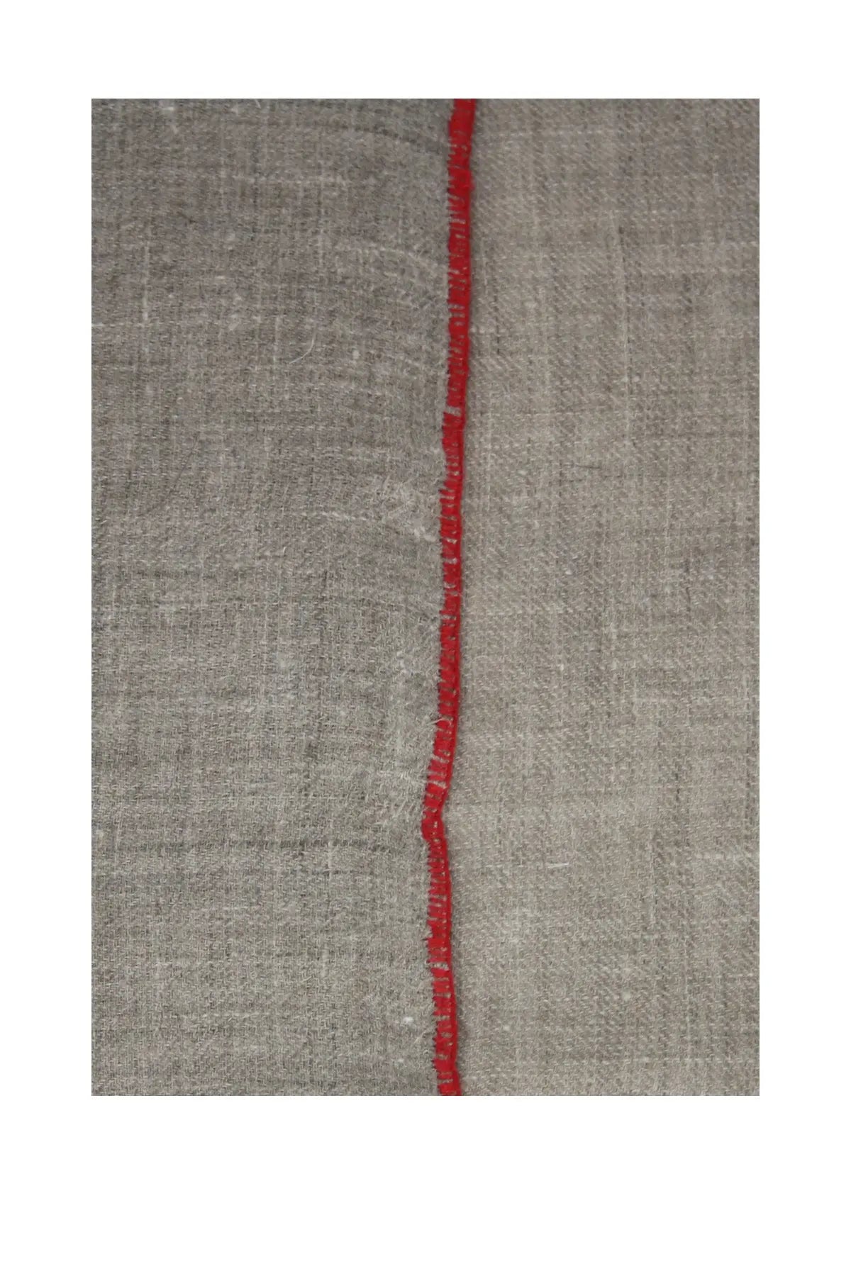 Classic Embroidered Edge Cashmere Pashmina Shawl - Natural / Red Debonnaire