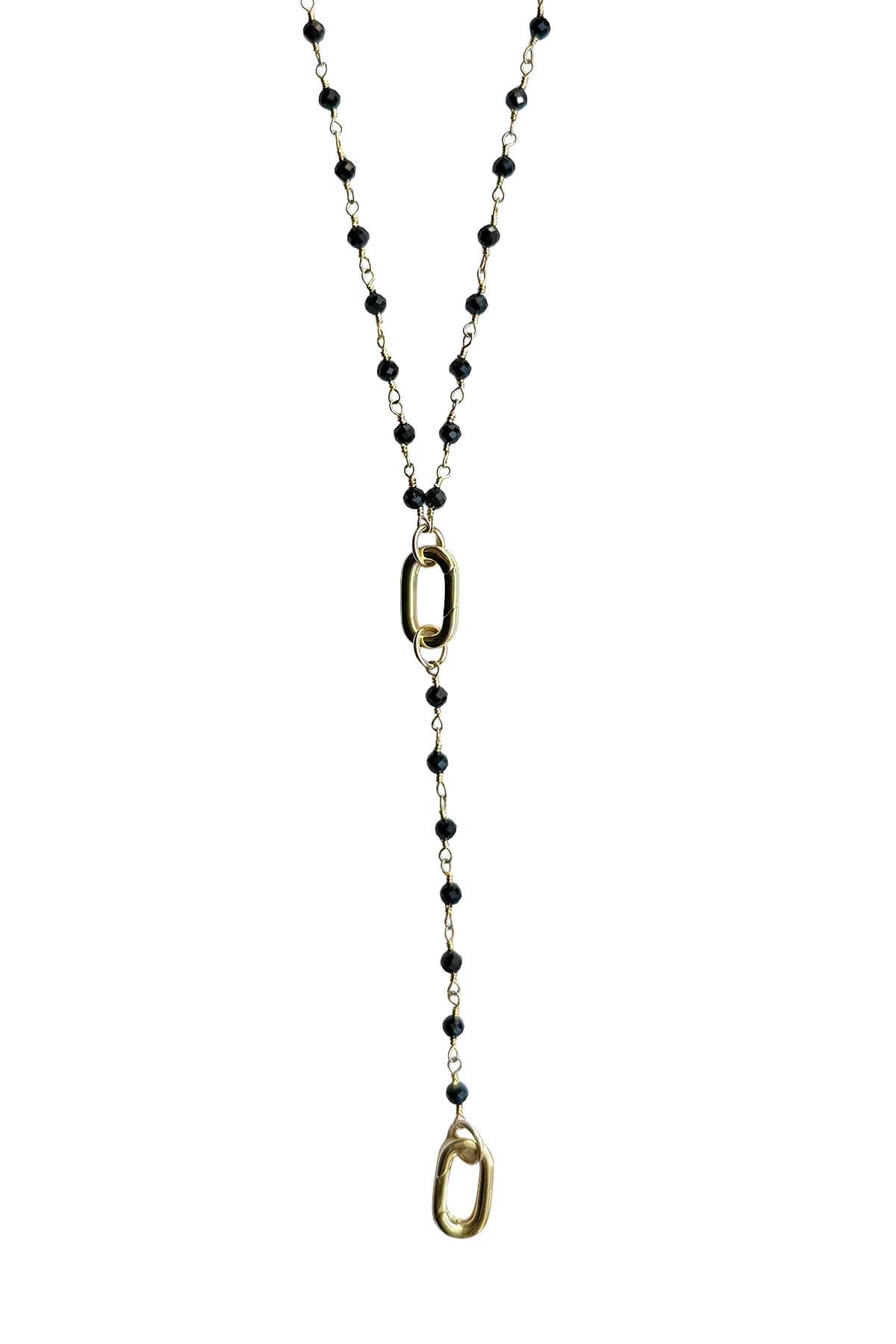 Charm Drop Necklace - Black