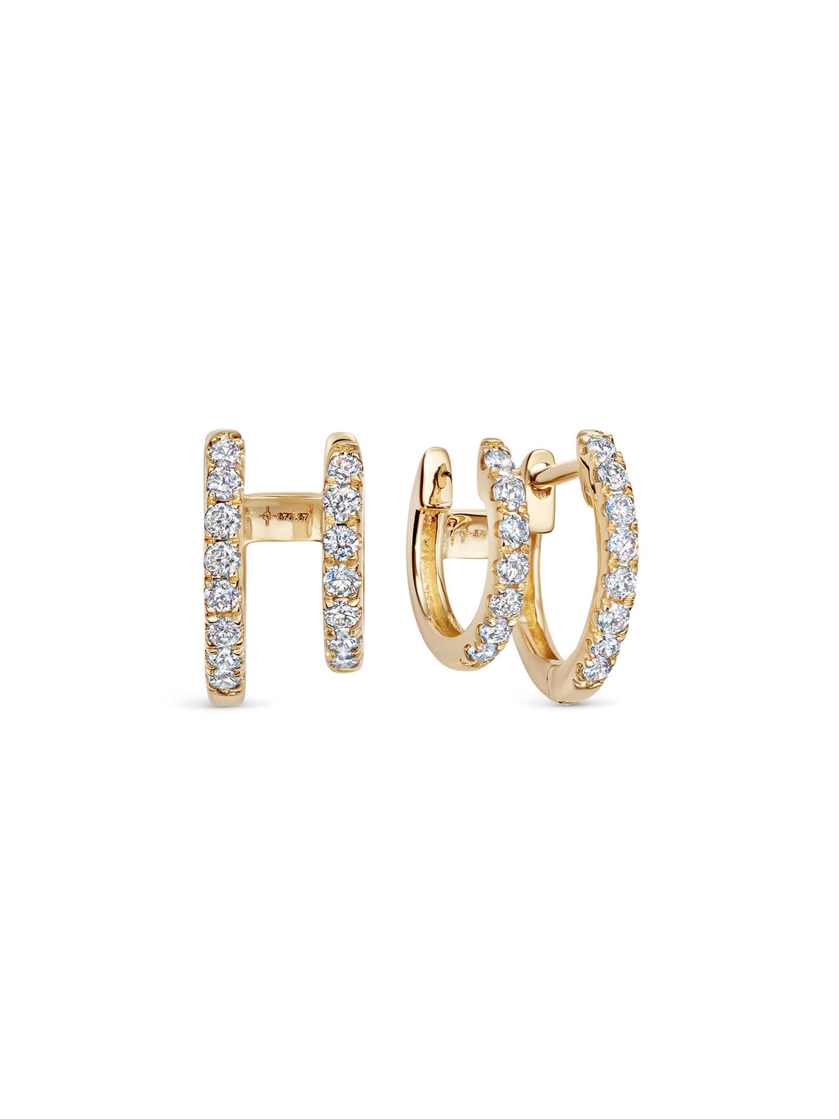 Sophie Lis Luminary Double Diamond Hoops