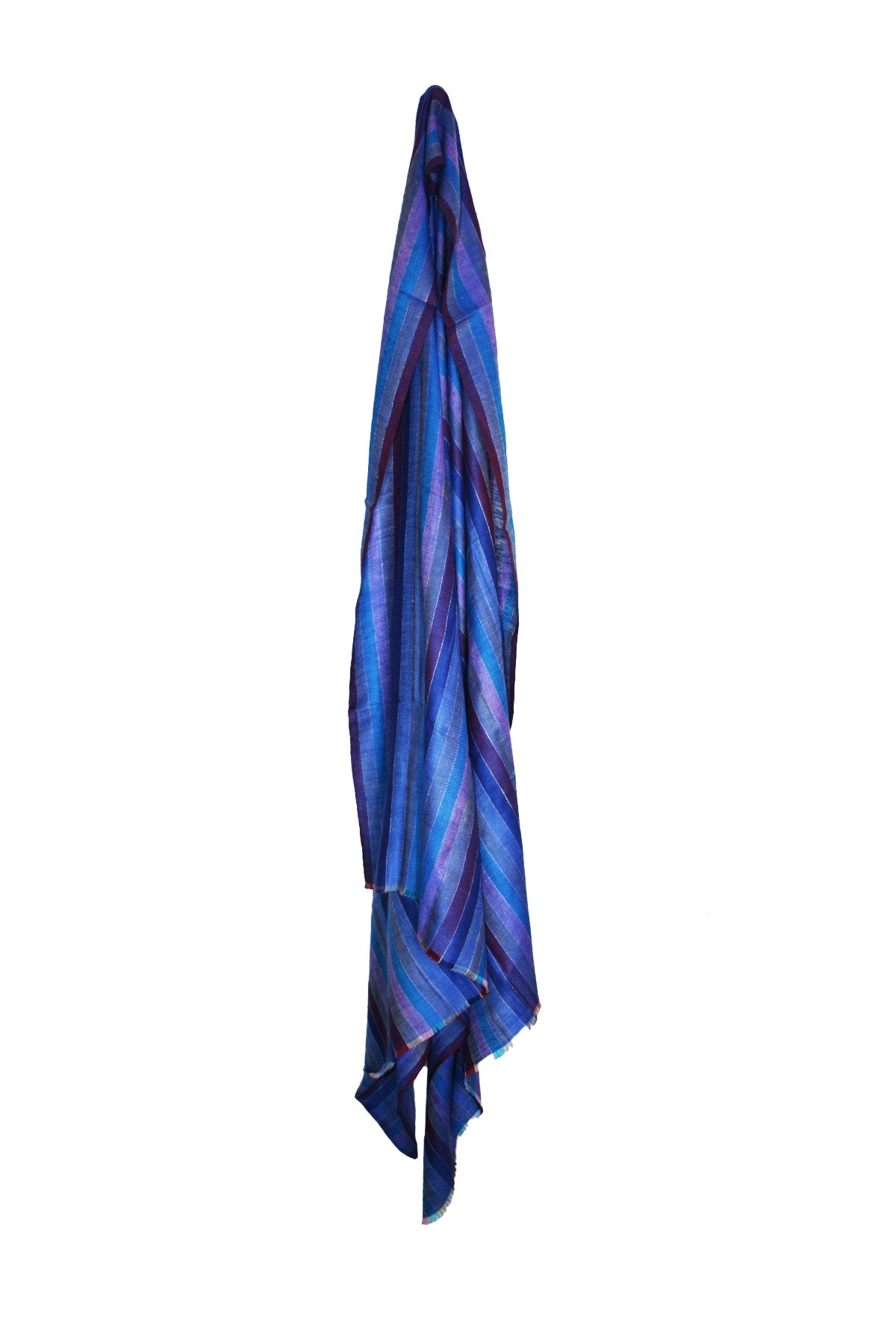 Multi Stripe Pashmina - Blue & Purple