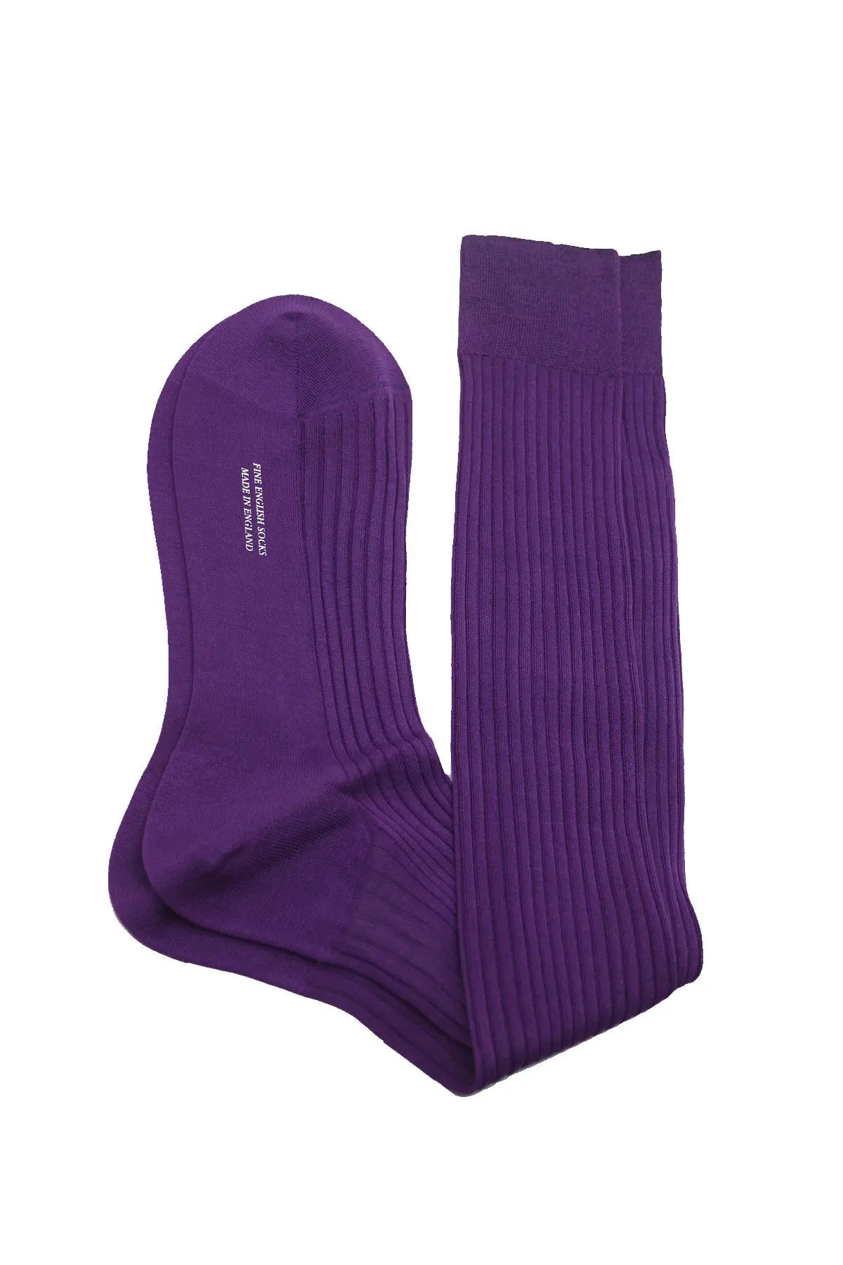 Long Men's Cotton Socks - Purple Debonnaire