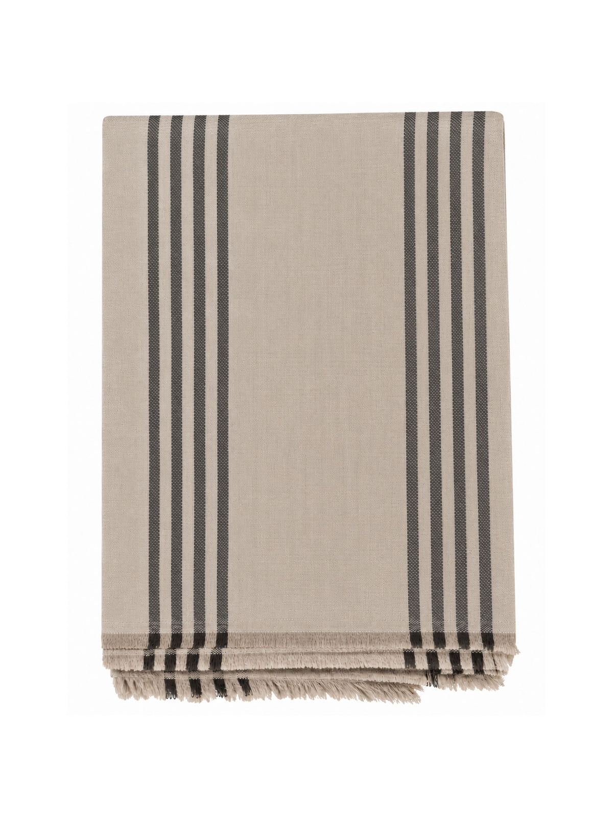 Black Forest Stripe Pashmina Shawl - Stone
