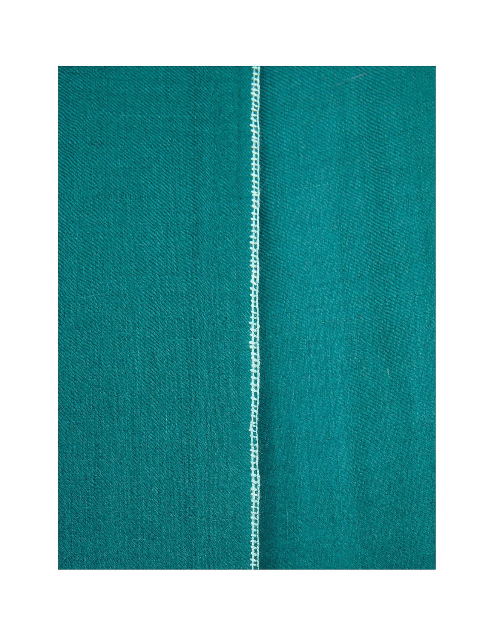Classic Embroidered Edge Cashmere Pashmina Shawl - Teal