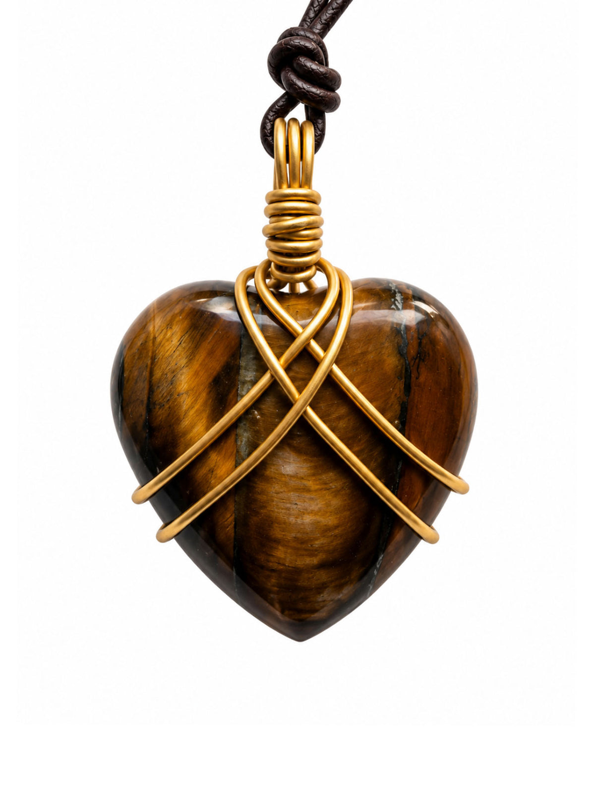 Tiger's Eye Heart Pendant
