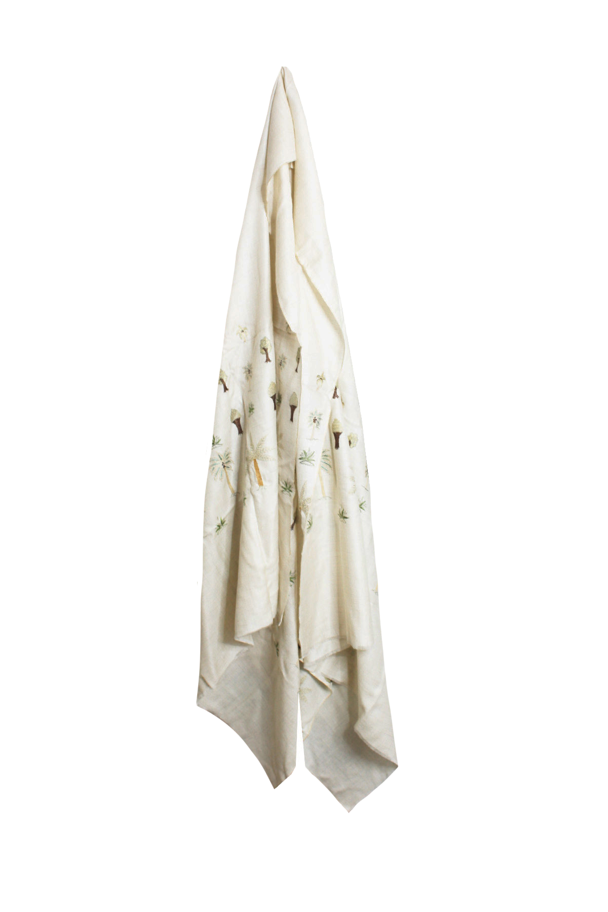 Vintage Palm Pashmina Shawl- Natural White