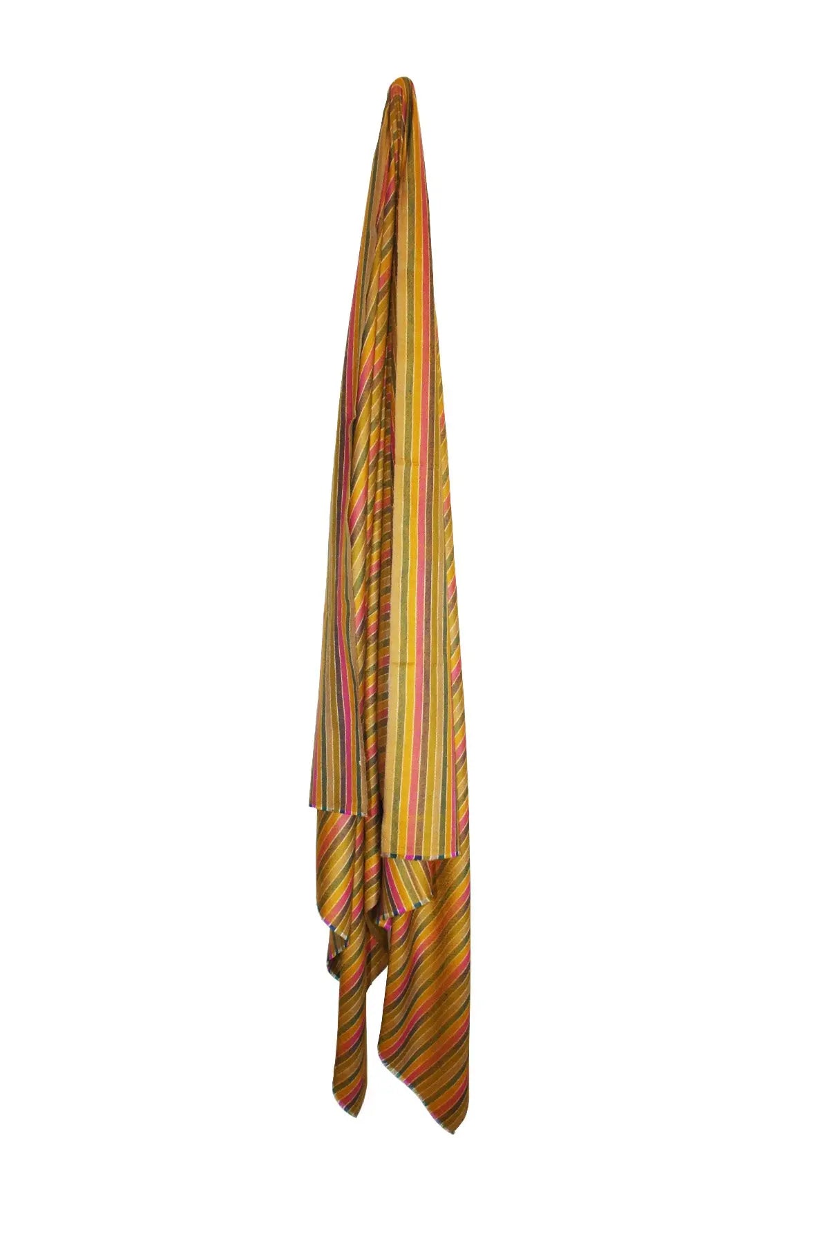 Multi Stripe Pashmina Shawl - Warm Khaki Debonnaire
