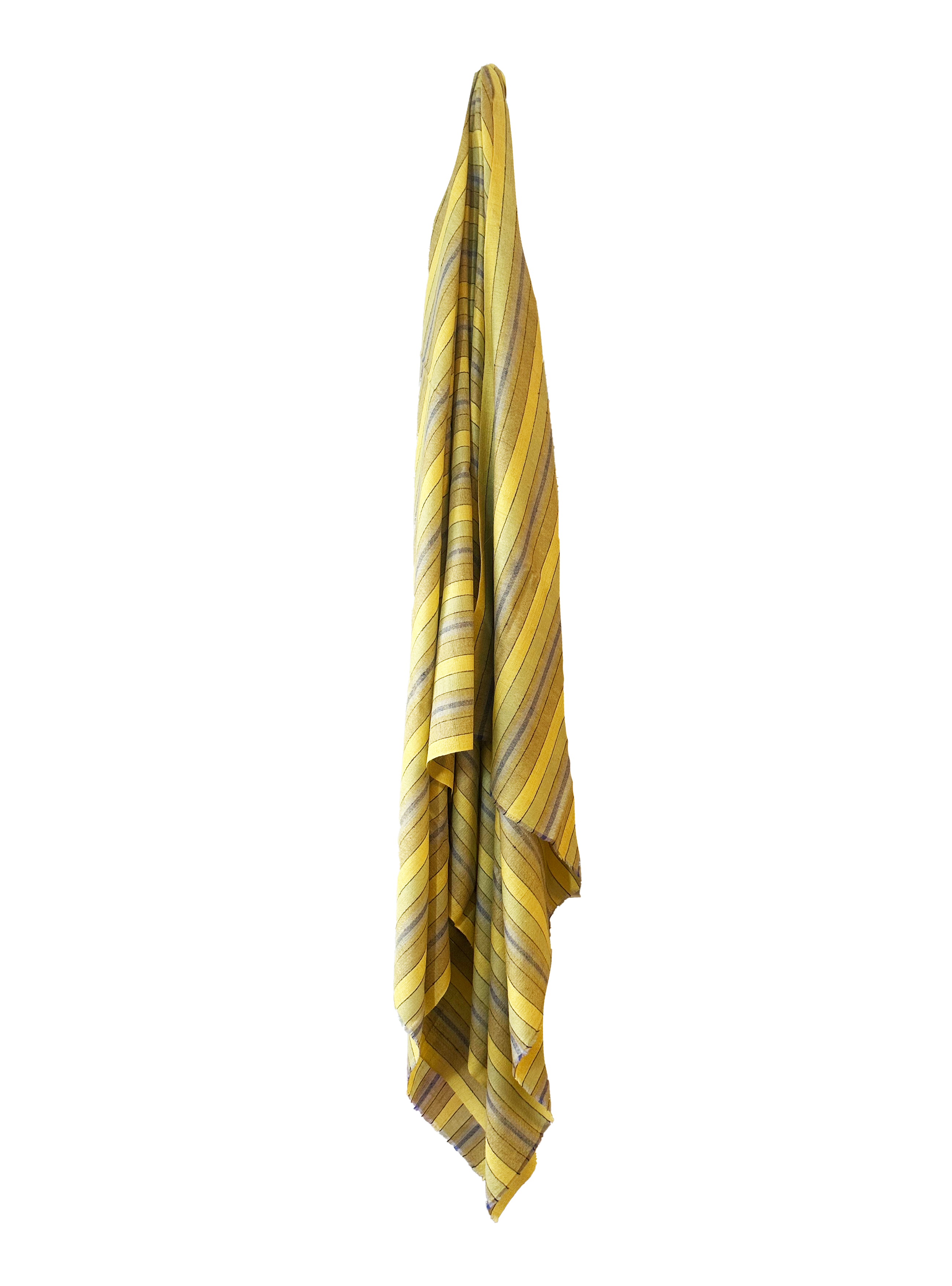 Multi Stripe Pashmina Shawl - Olive, Yellow & Blue