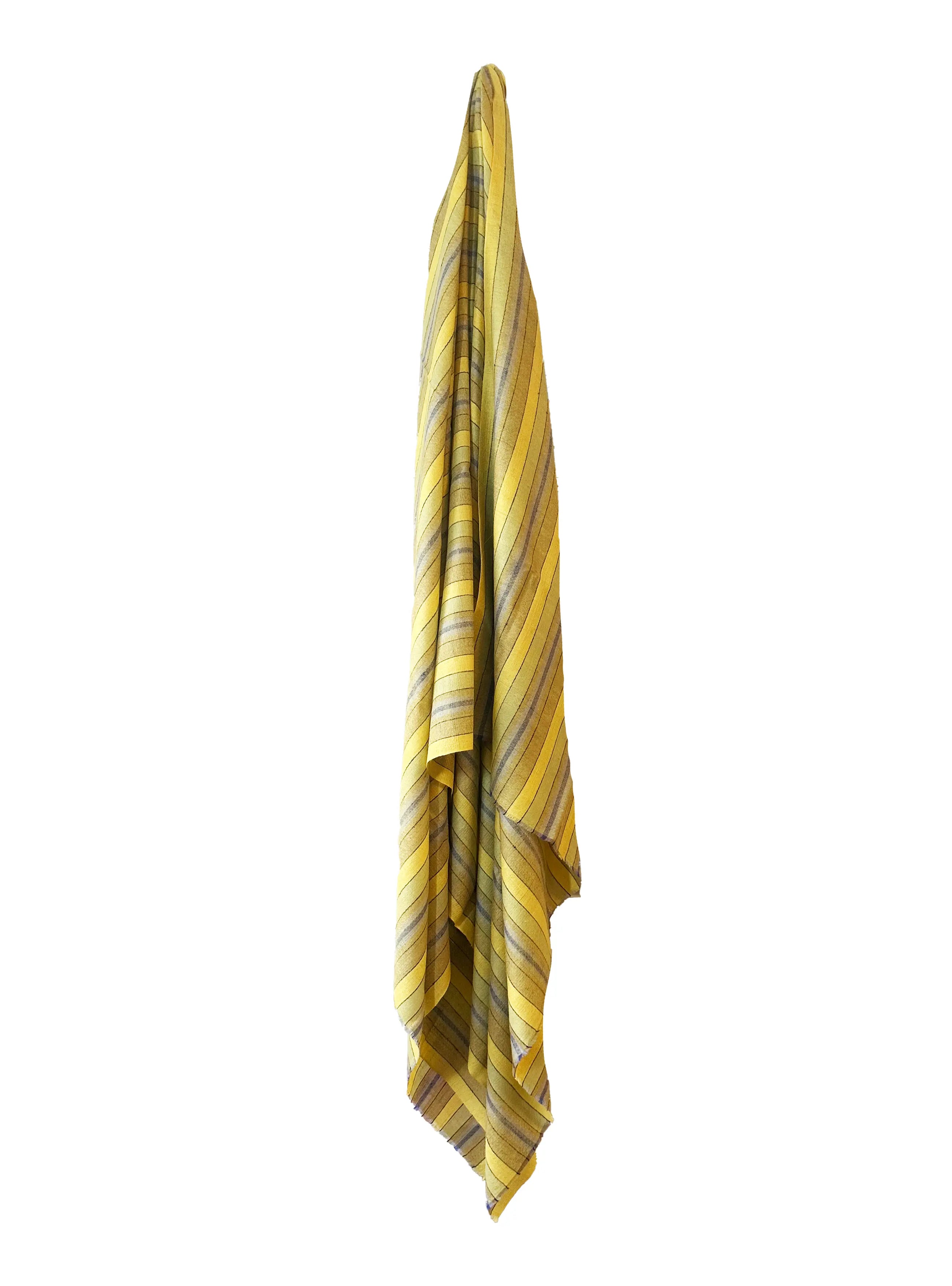 Multi Stripe Pashmina Shawl - Olive, Yellow & Blue Debonnaire