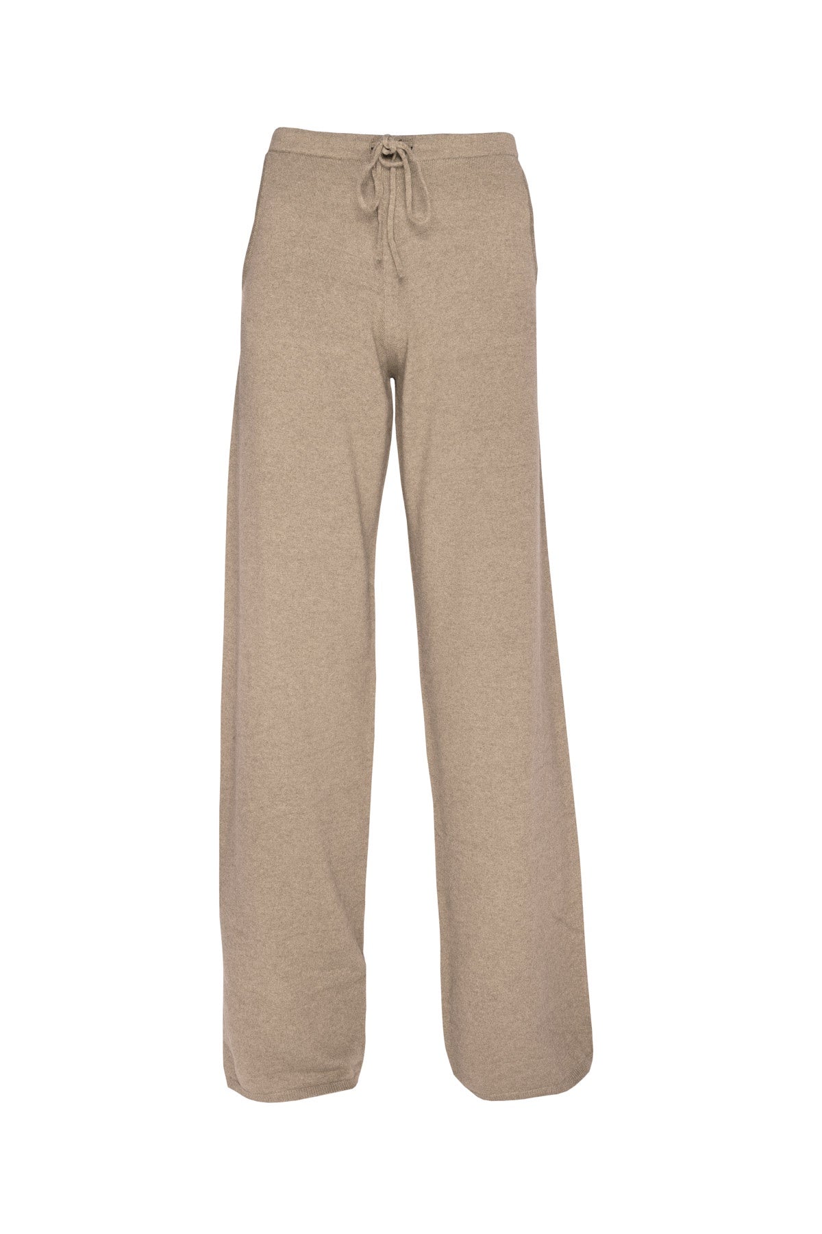 Men's Cashmere Flat Knit Trousers - Dark Natural