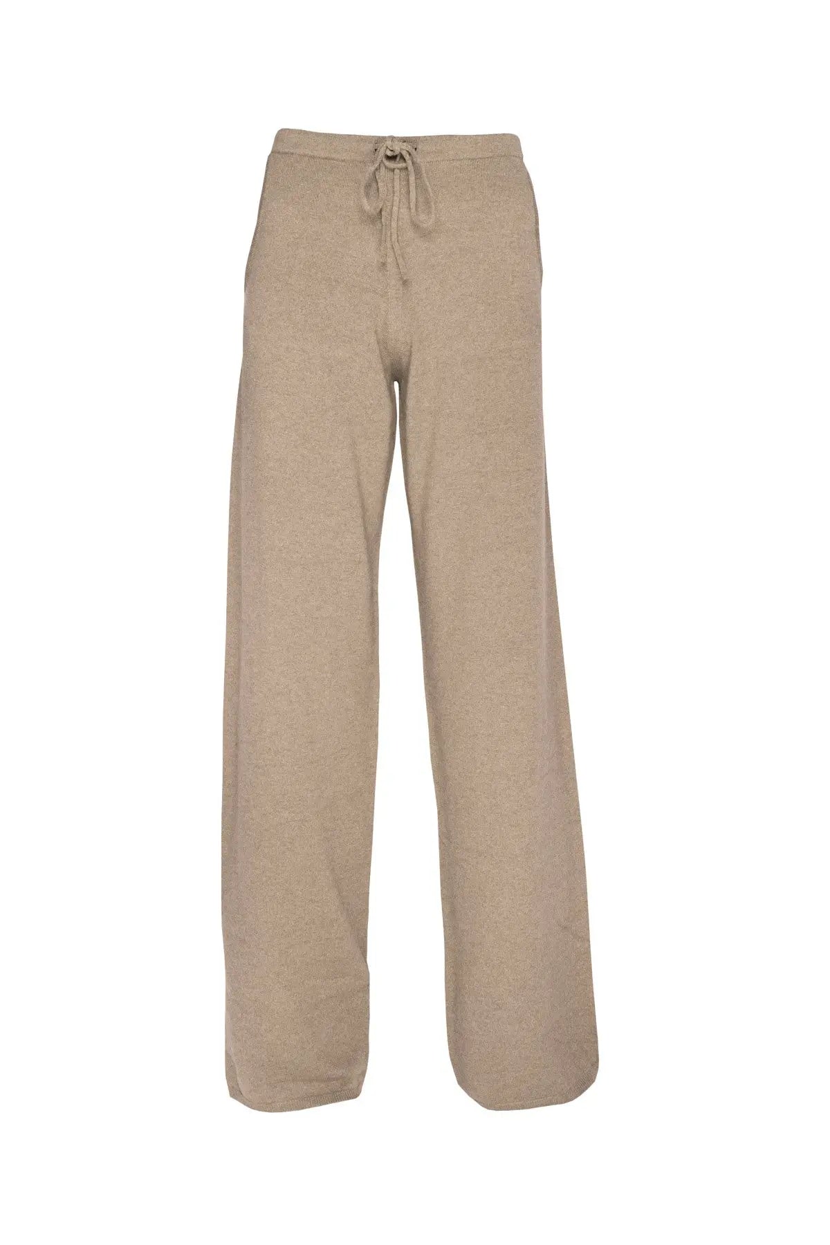 Men's Cashmere Flat Knit Trousers - Dark Natural Hawick Cashmere