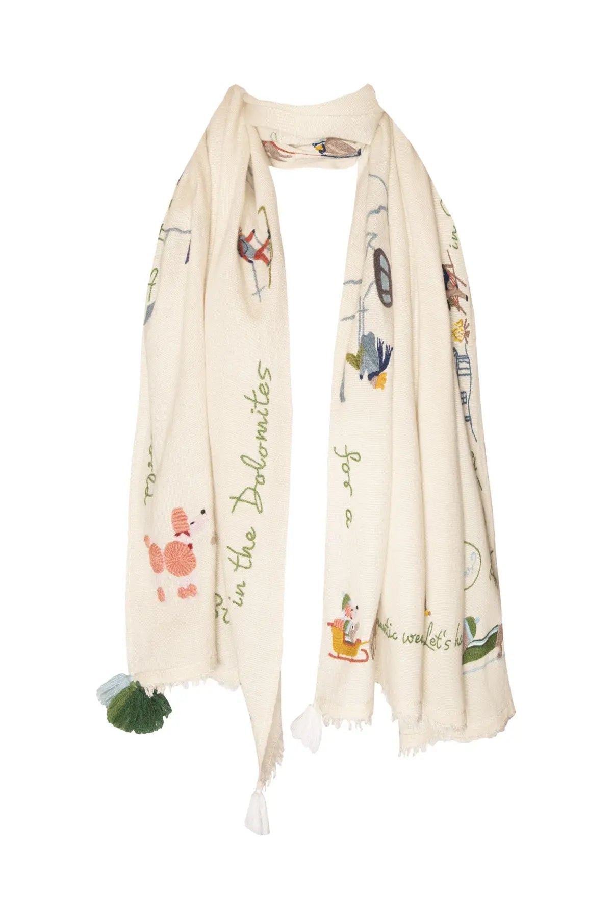 Alpine Holiday Shawl - Cream The Holy Goat