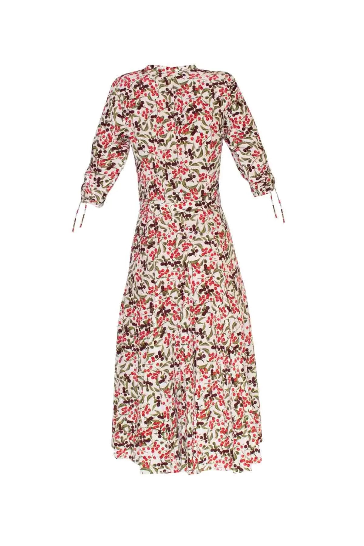 Silk Bugesha Midi Dress - Cherry Debonnaire