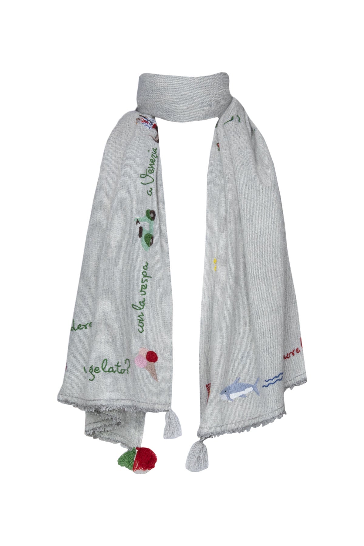 Italian Holiday Shawl - Light Grey