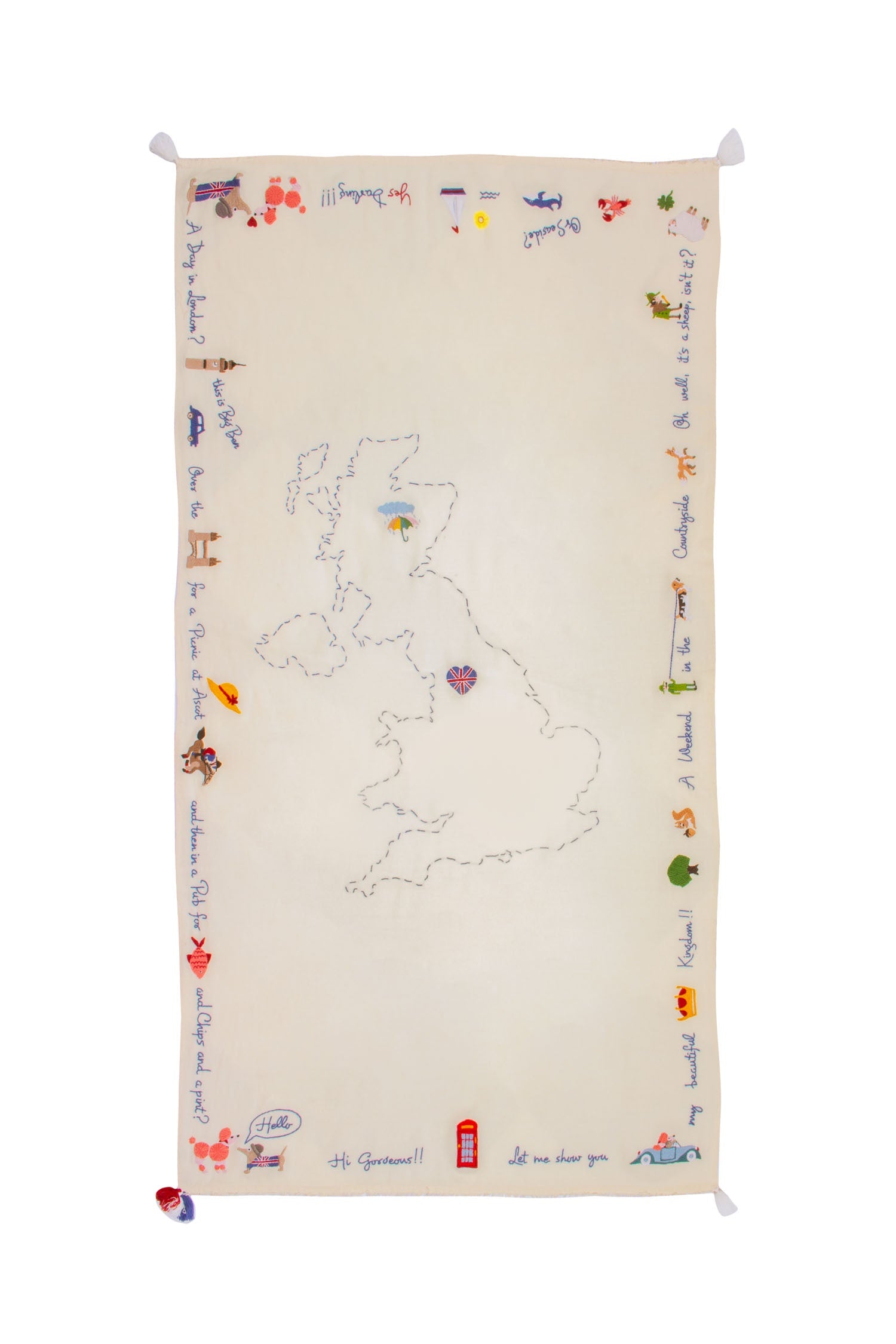 UK Holiday Shawl - Cream