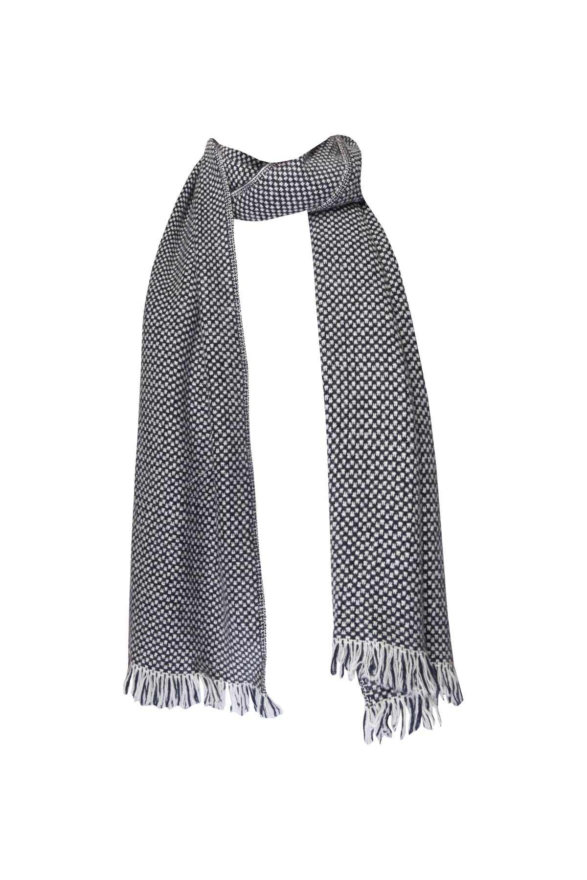 Men's Cashmere Star Shawl - Navy