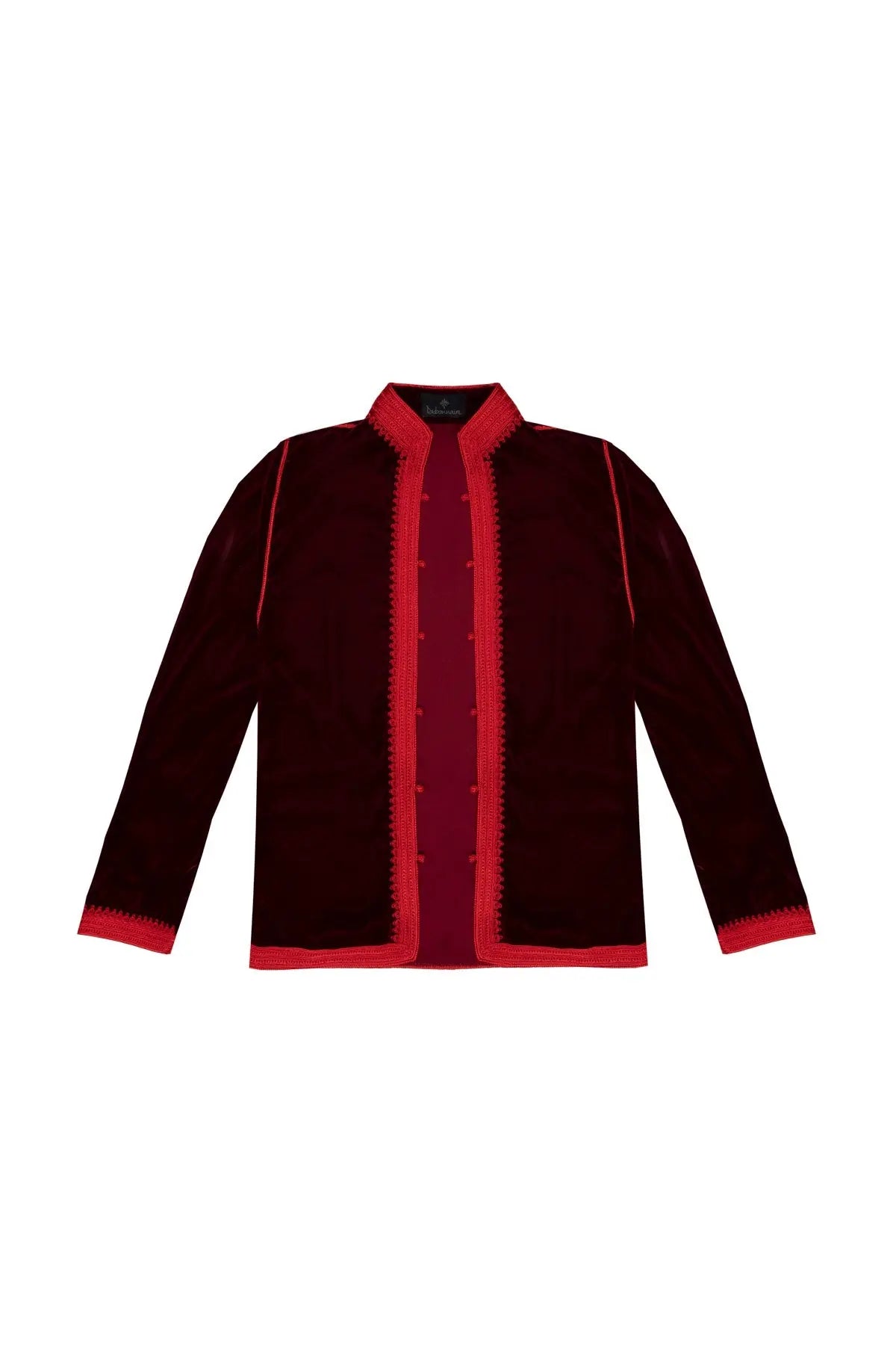 Children's Velvet Moroccan Jacket - Burgandy Debonnaire