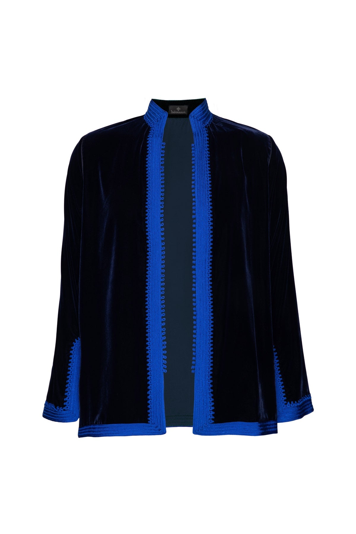 Women's Moroccan Velvet Jacket - Dark Blue