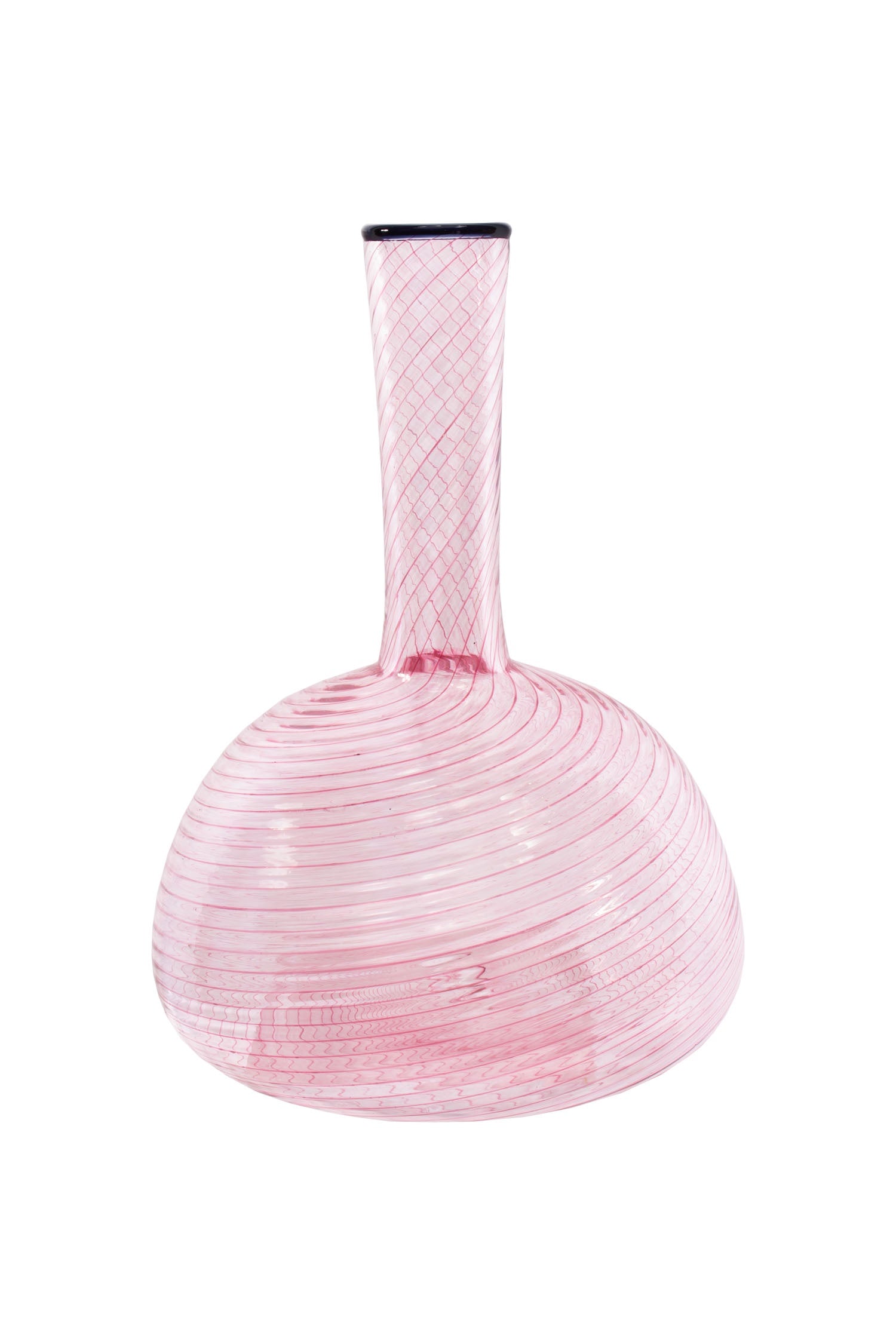 Fizzy Decanter - Pink & Black Rim