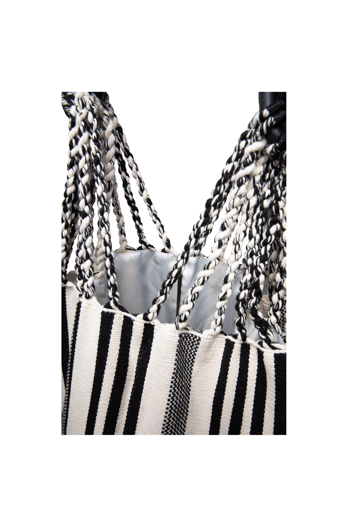 Cotton Voyaging Bag - Black & Ecru