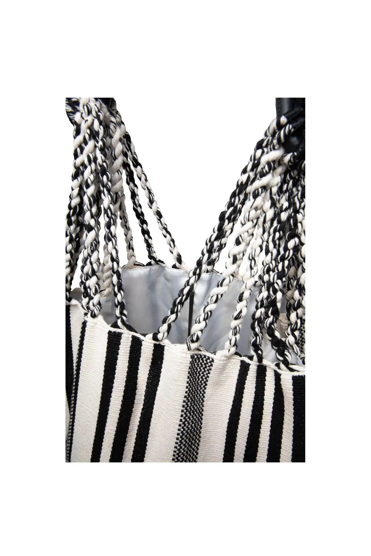 Cotton Voyaging Bag - Black & Ecru Johanna Ortiz