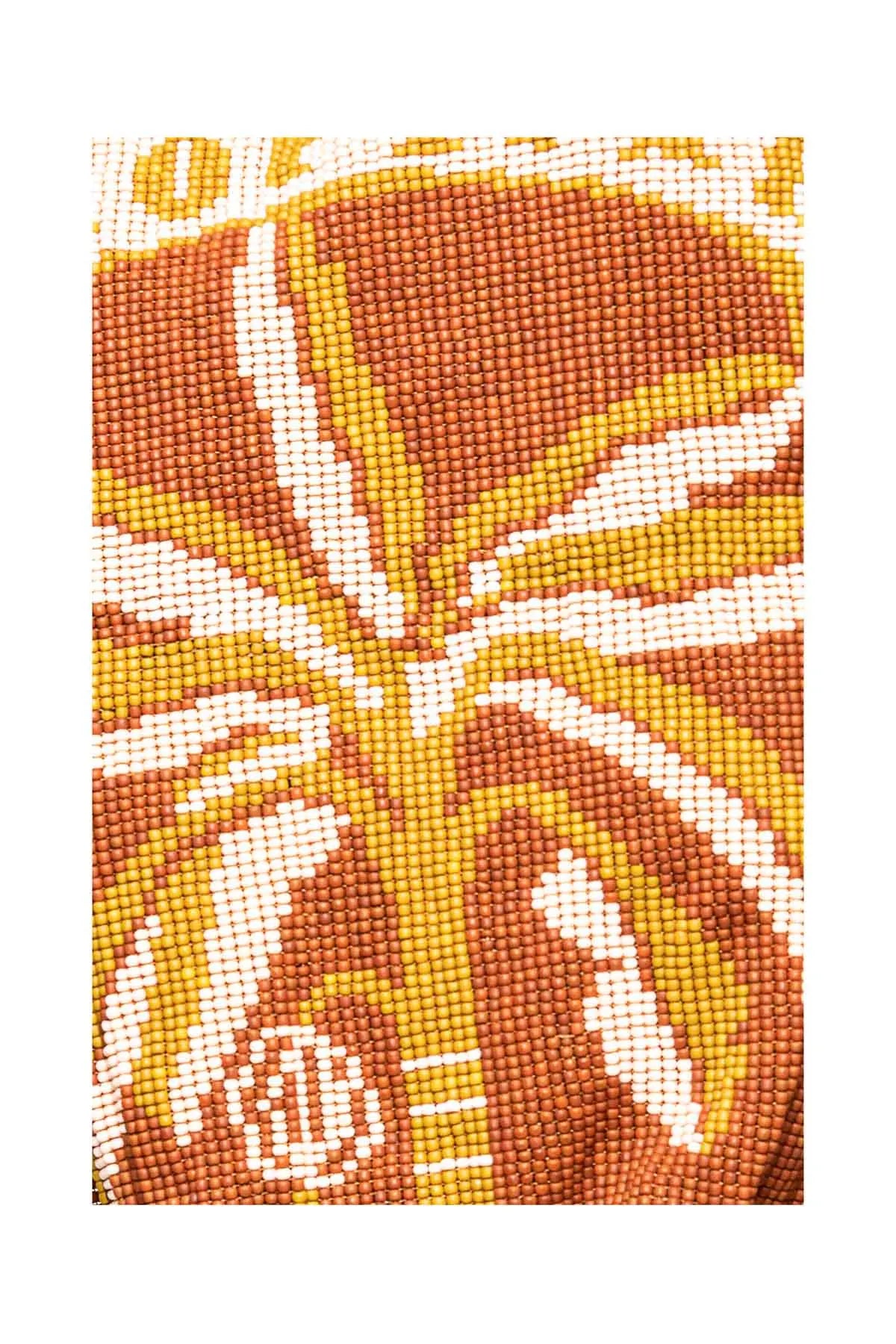 Beaded Vida Tropical Mochila - Cigar & Apricot Johanna Ortiz