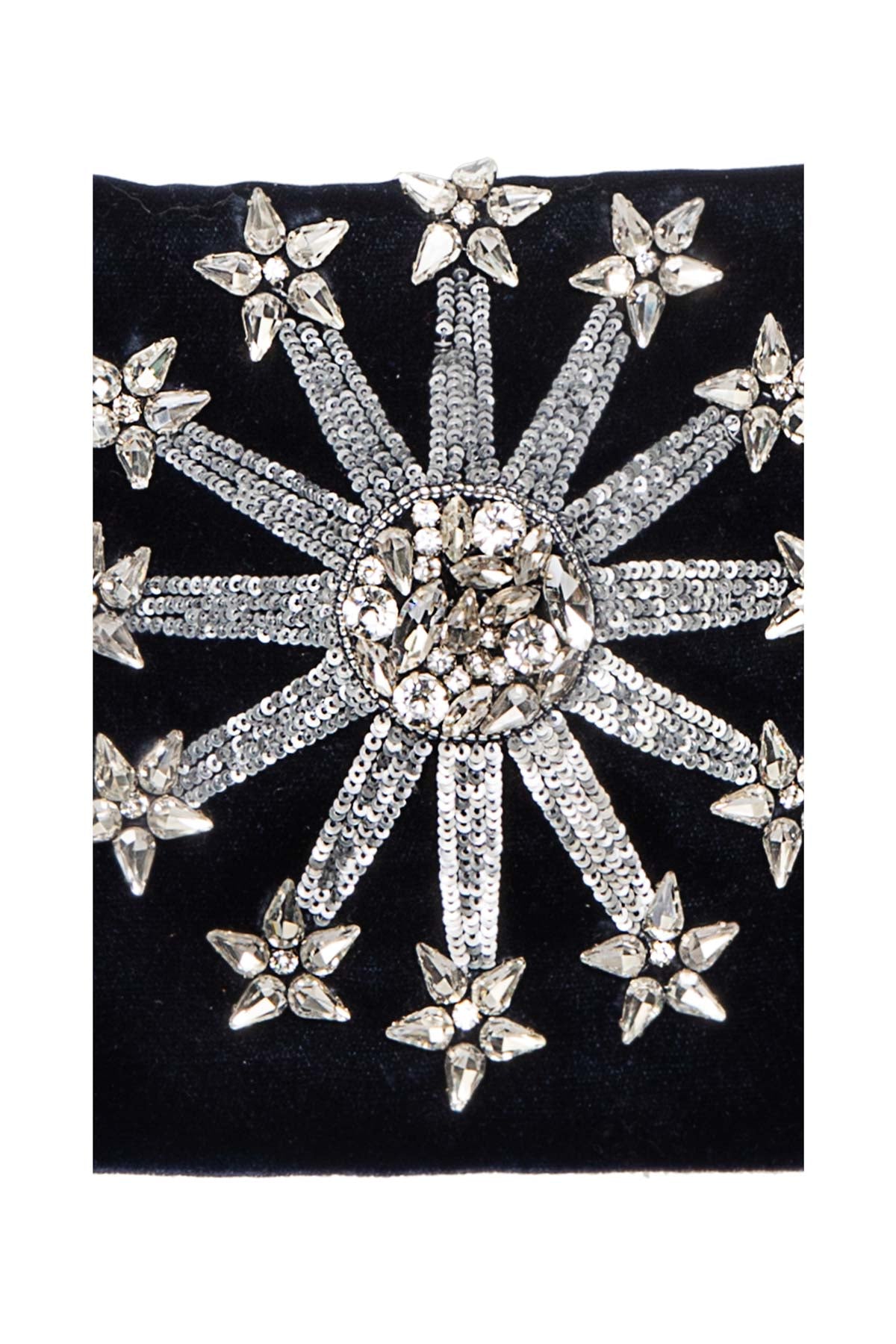 Star Crystal Velvet Bag - Blue