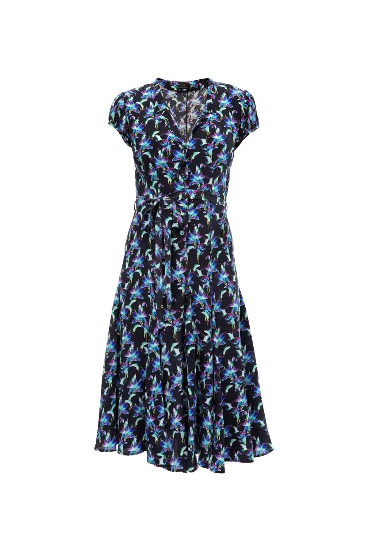 Silk Bugesha Dress - Black Orchid Debonnaire