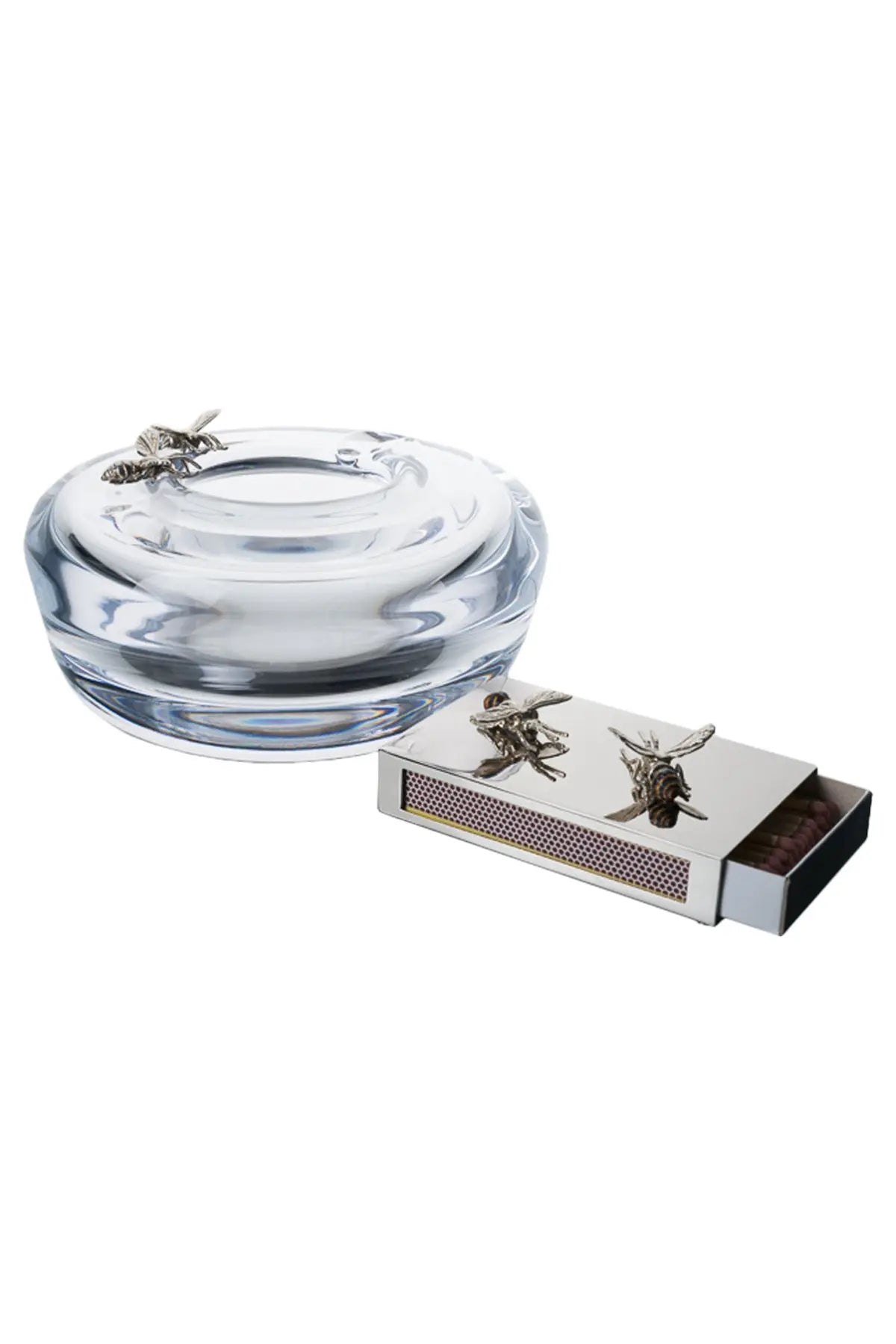 Silver Match Box Cover - Bees Objet Luxe
