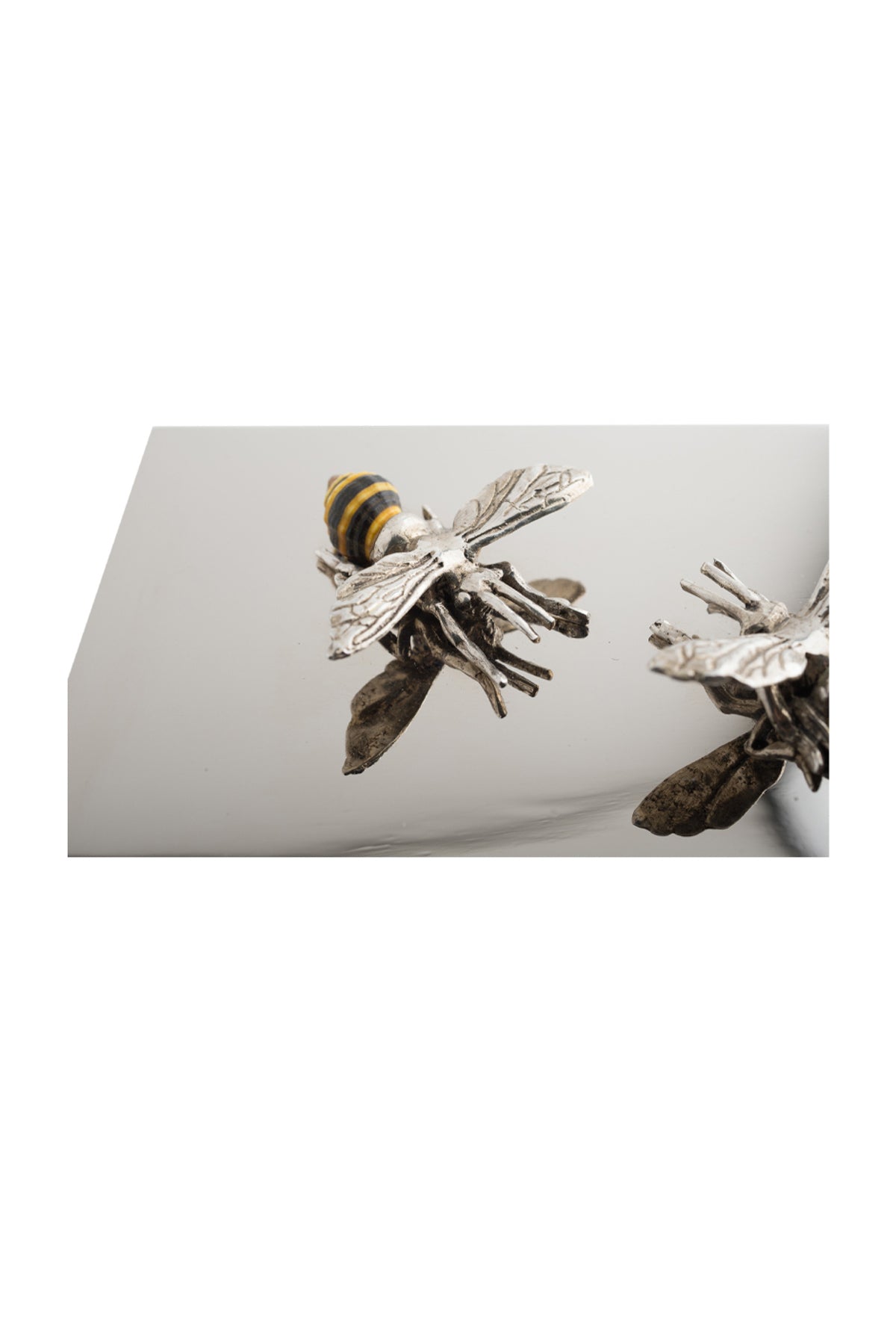 Silver Match Box Cover - Bees