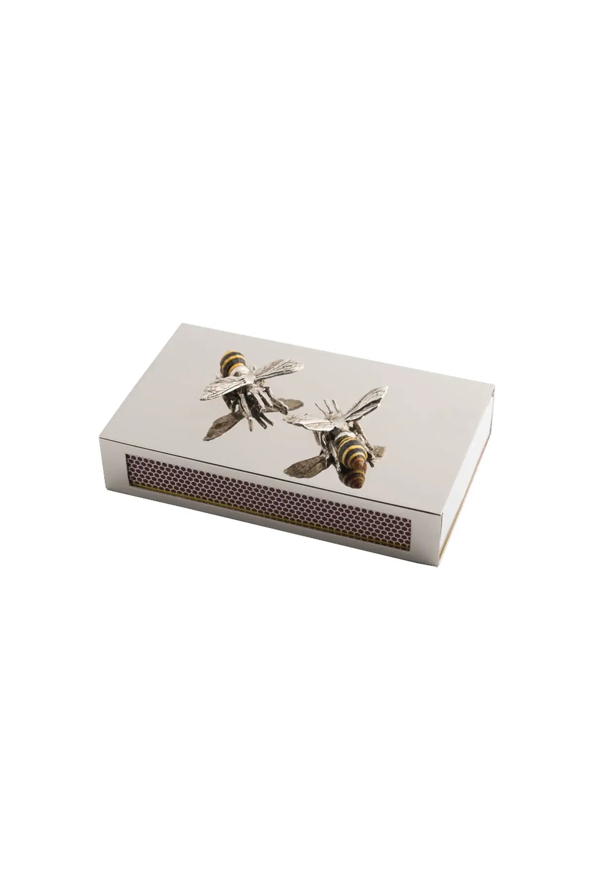 Silver Match Box Cover - Bees Objet Luxe