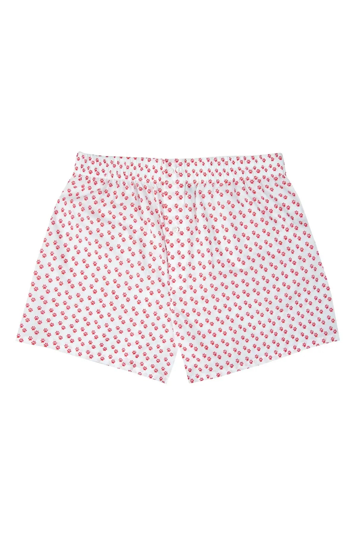 Men's Boxers - Red Paw Prints Debonnaire
